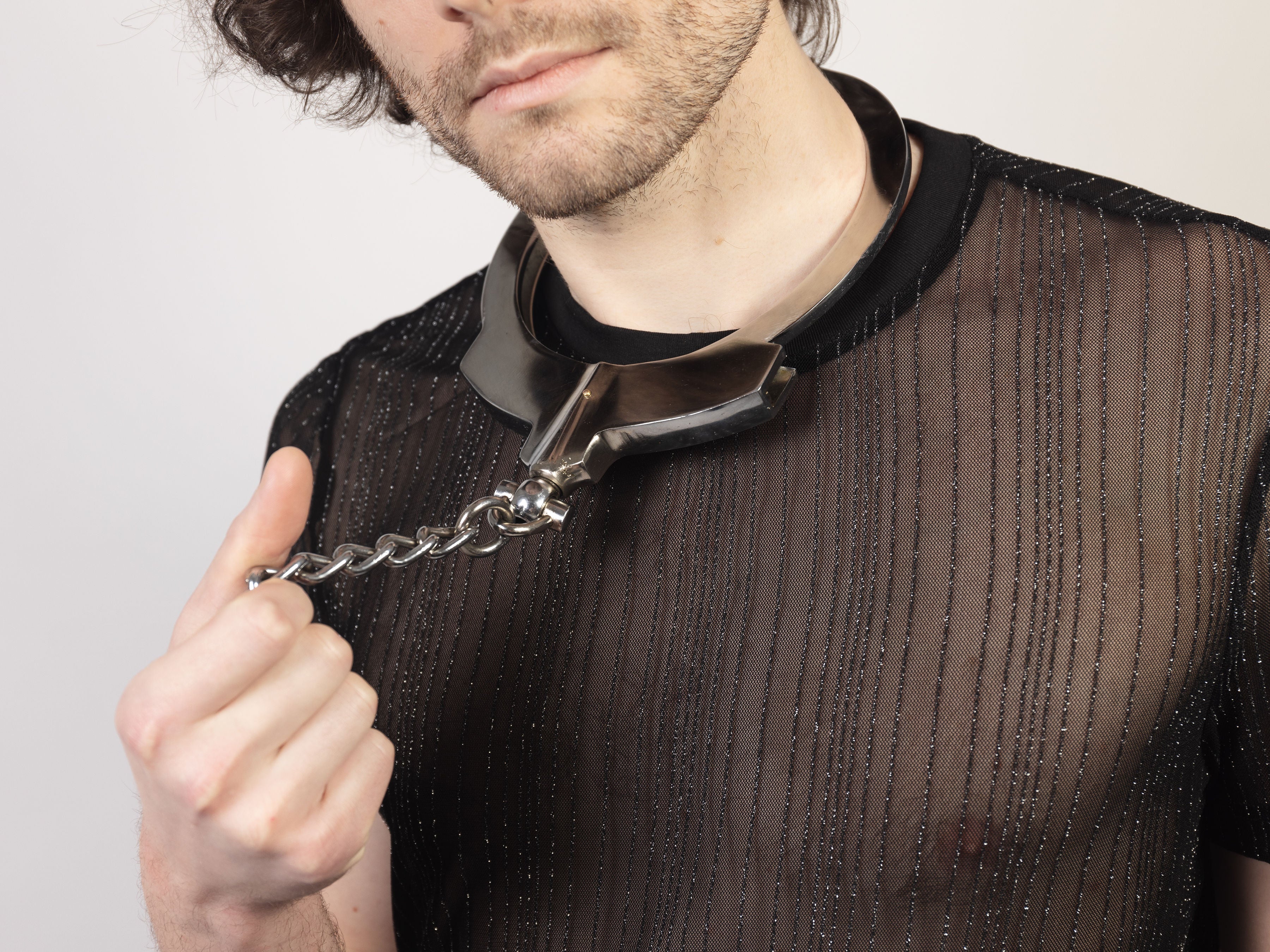 massive neck collar - adjustable, with double lock