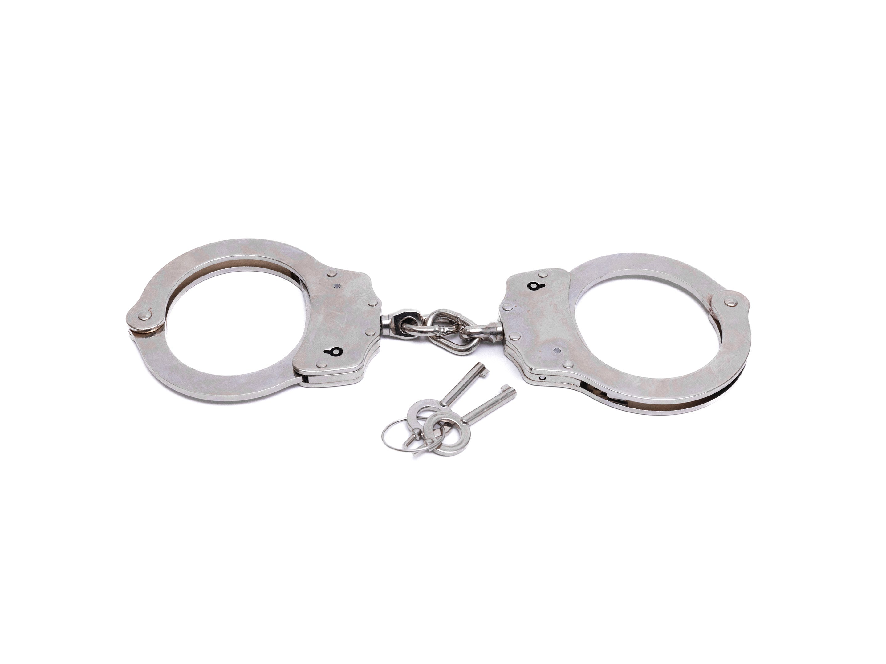 Police Hand Cuffs - carbon steel, with chain