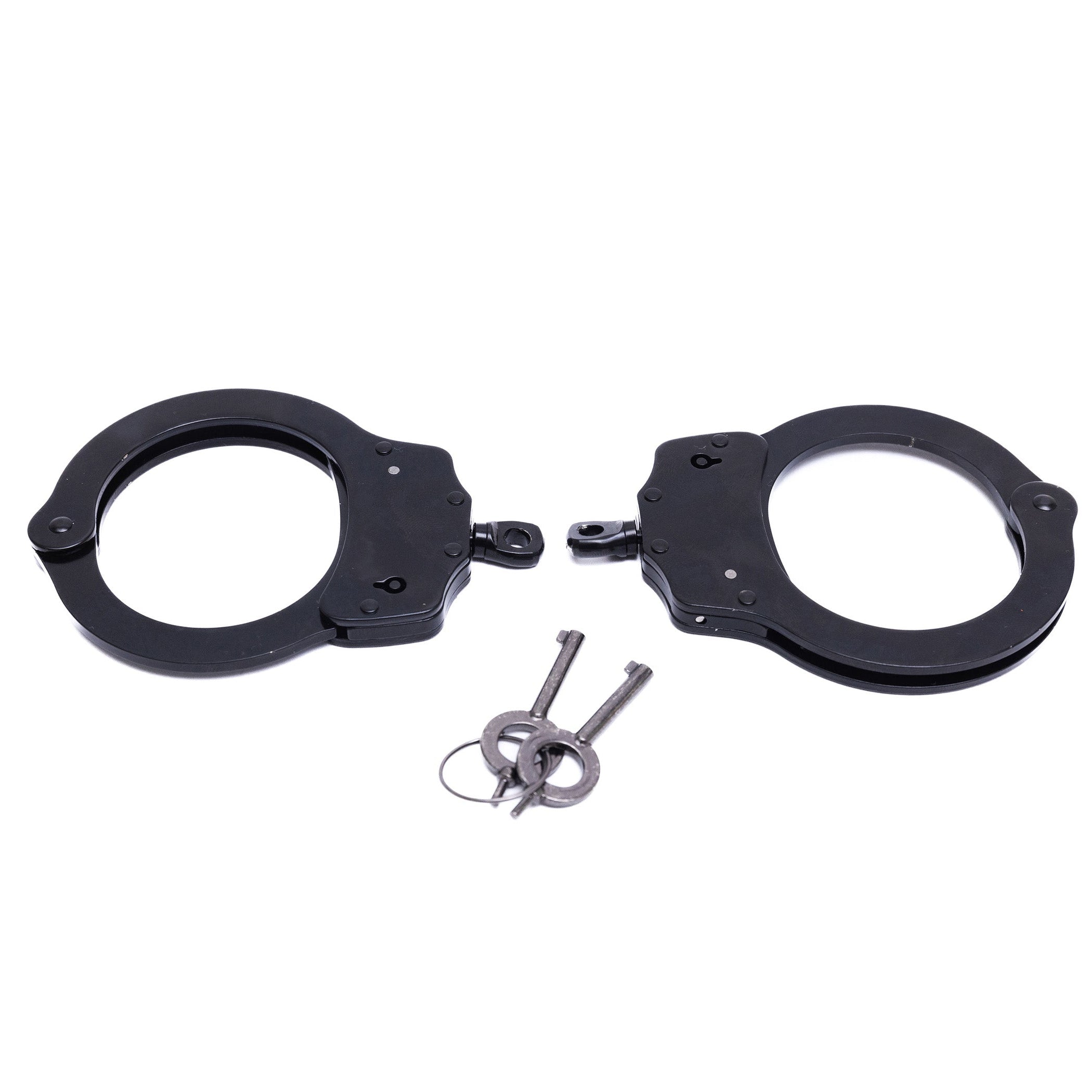 Police Handcuffs - black steel, without chain
