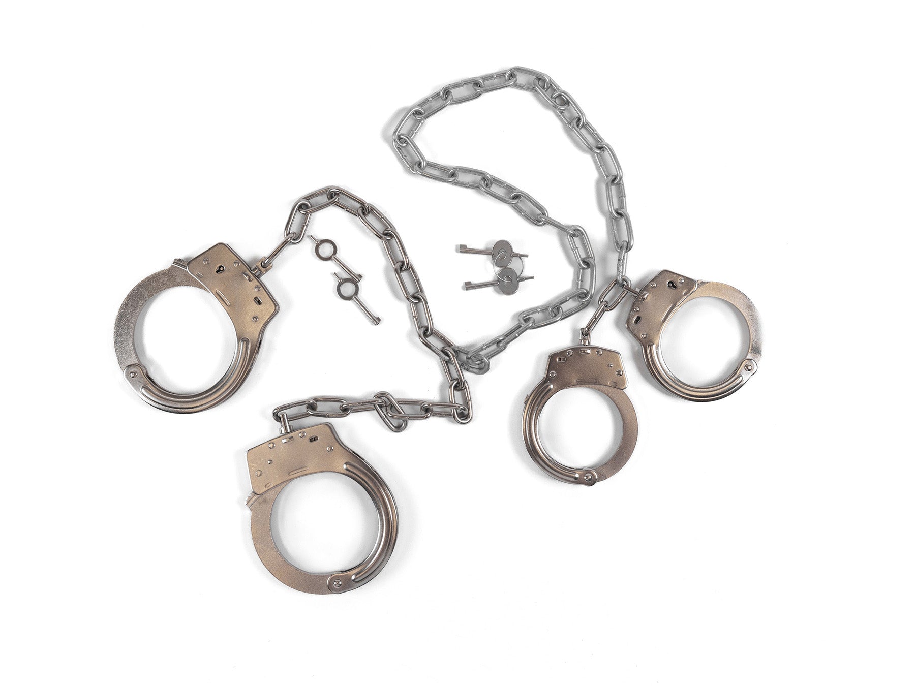 Police hand- and legcuffs combination - with connecting chain