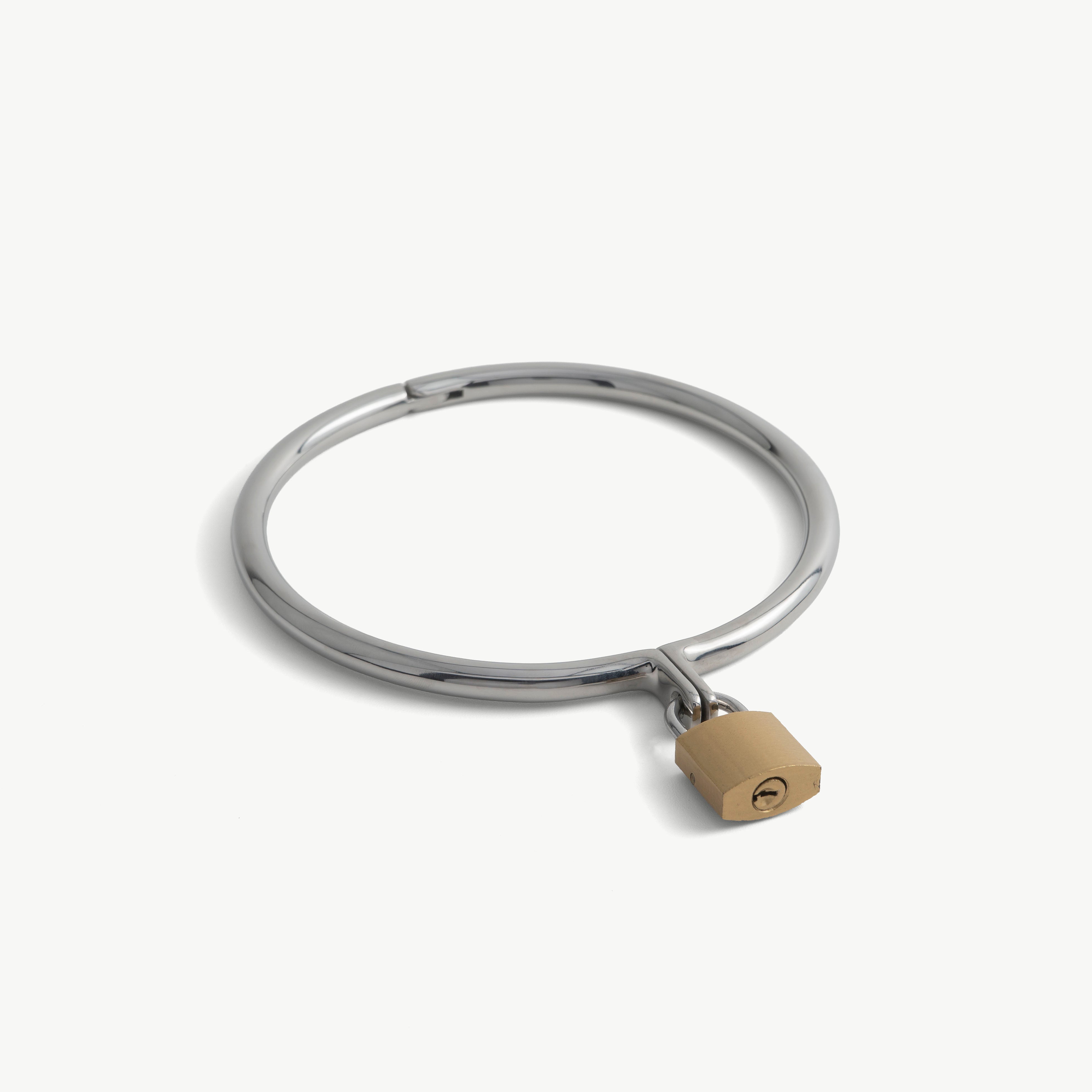 Day Collar - stainless steel, with padlock (8mm thick)