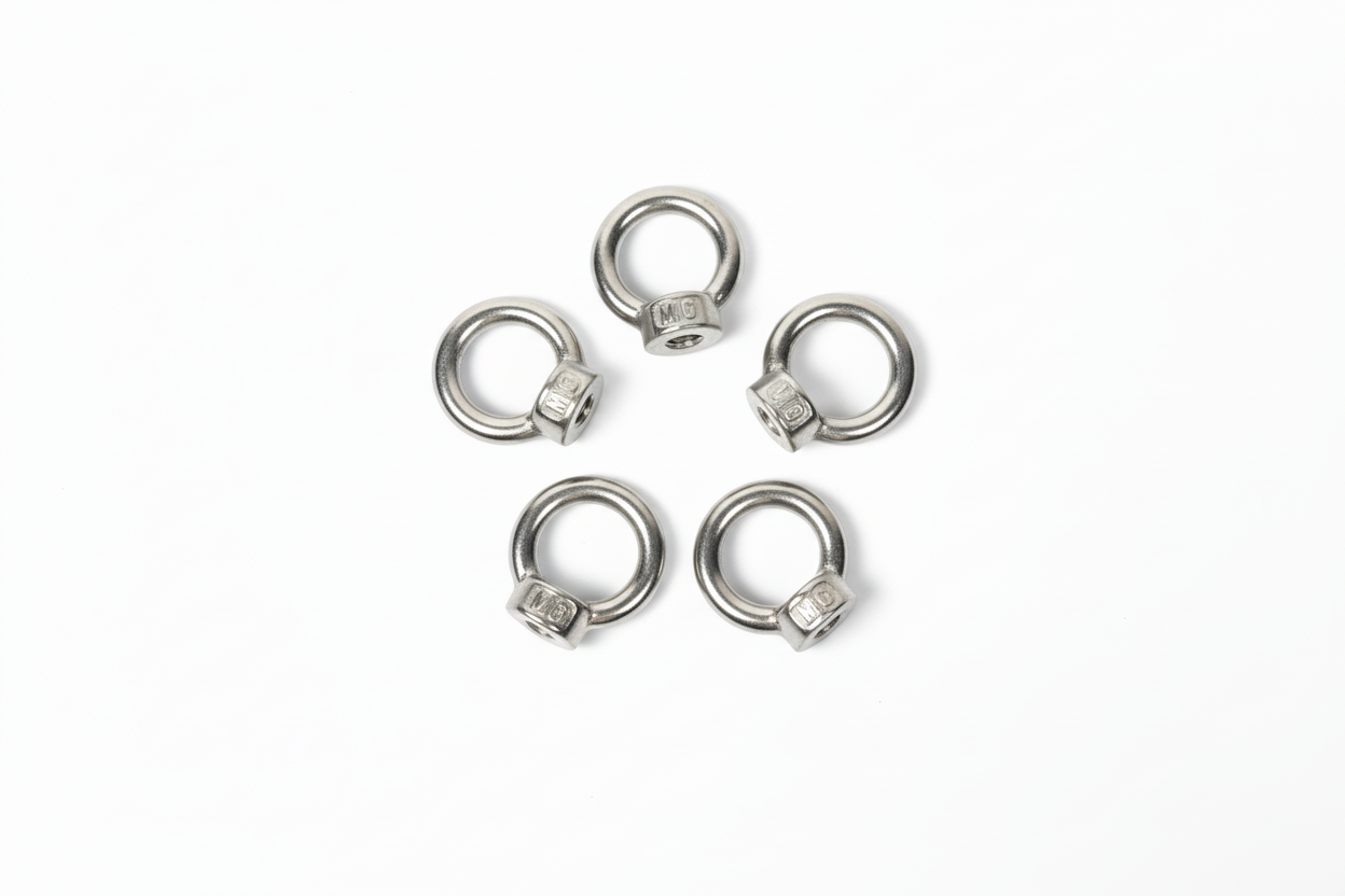 eye nut set - 5 pieces, M6 thread (silver or gold)