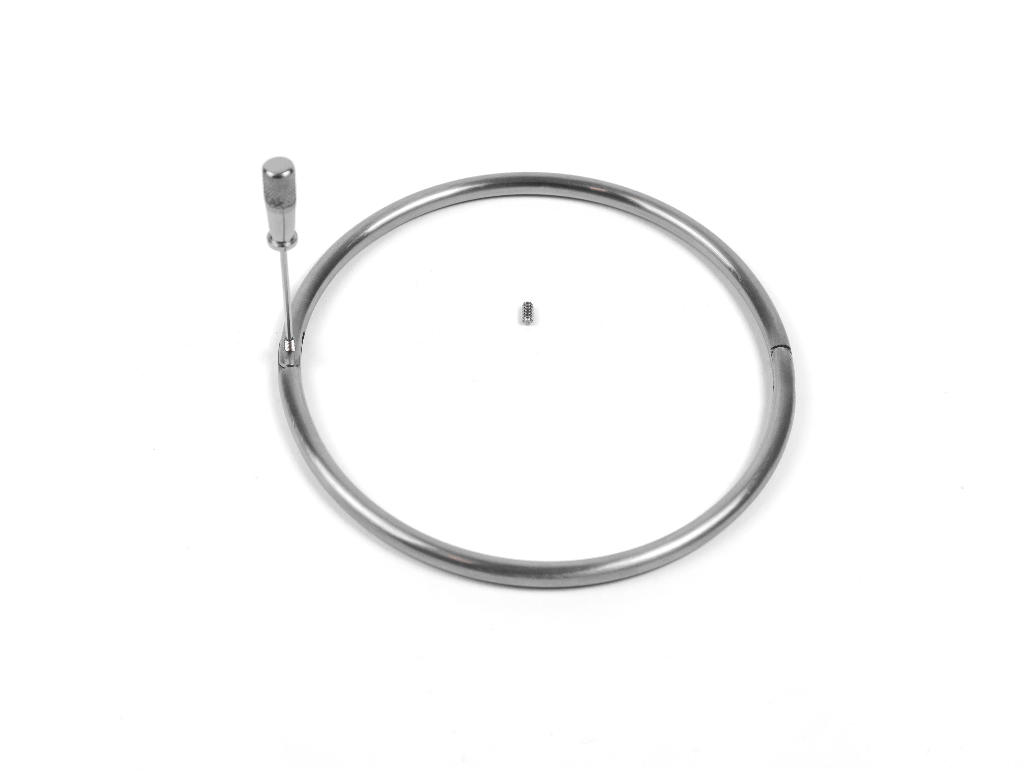 deSade® Oval Day Collar - hidden hex lock (6mm thick, brushed silver)