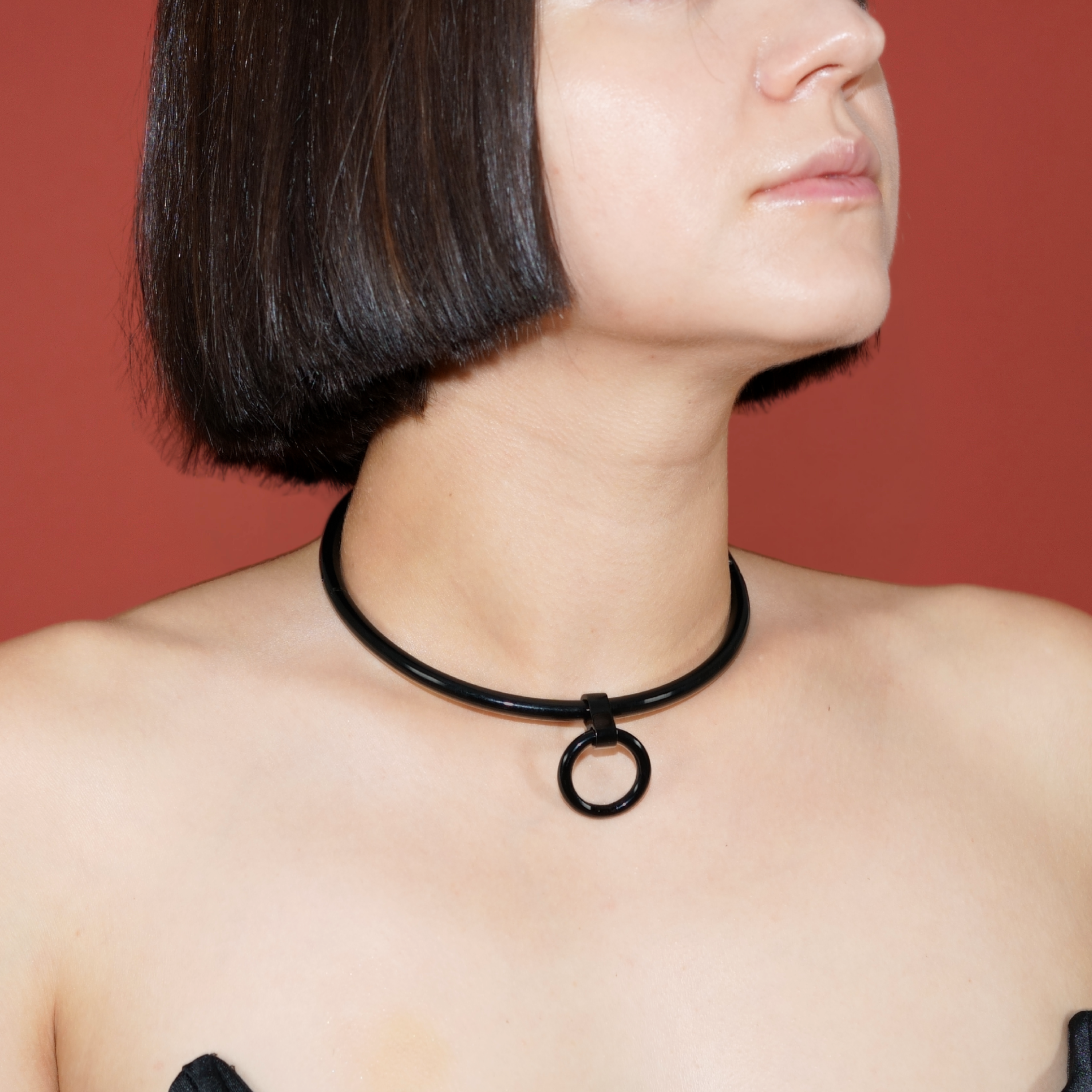 deSade® Round Day Collar - hidden hex lock, O-ring (6mm thick, black)