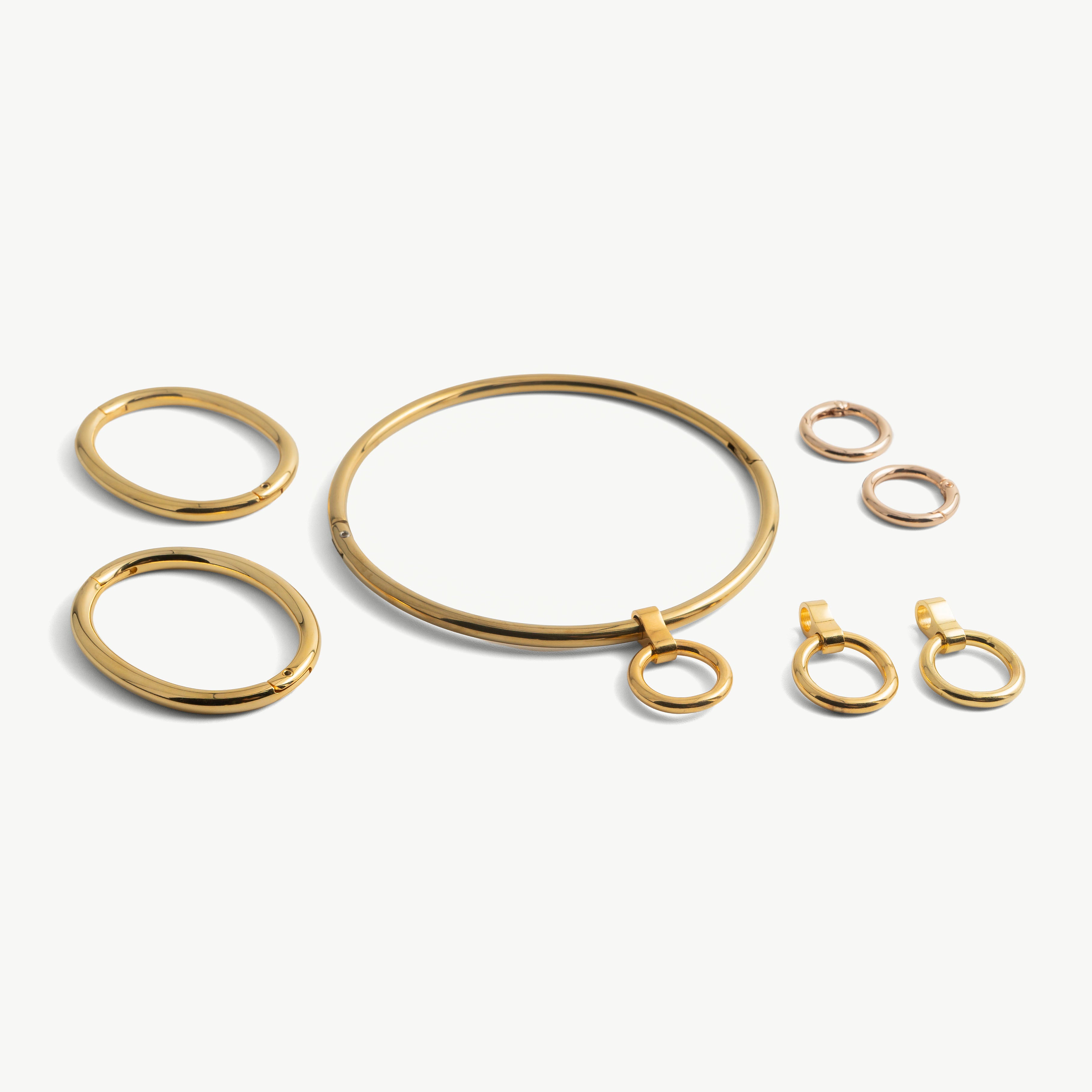deSade® Locking Jewelry Set - Collar, Bracelets & Accessories (6mm, gold)