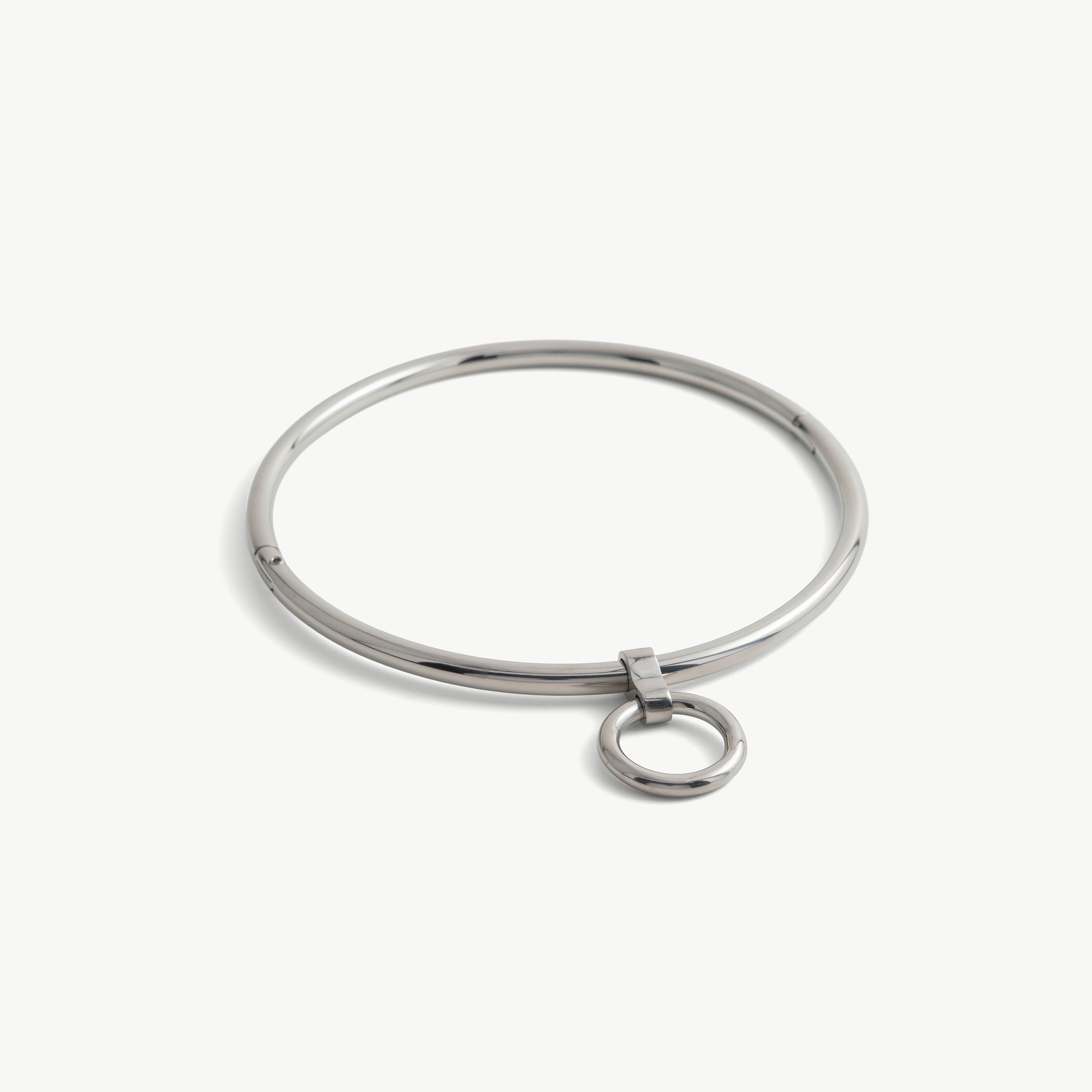 deSade® Round Day Collar - hidden hex lock, O-ring (6mm thick, silver)