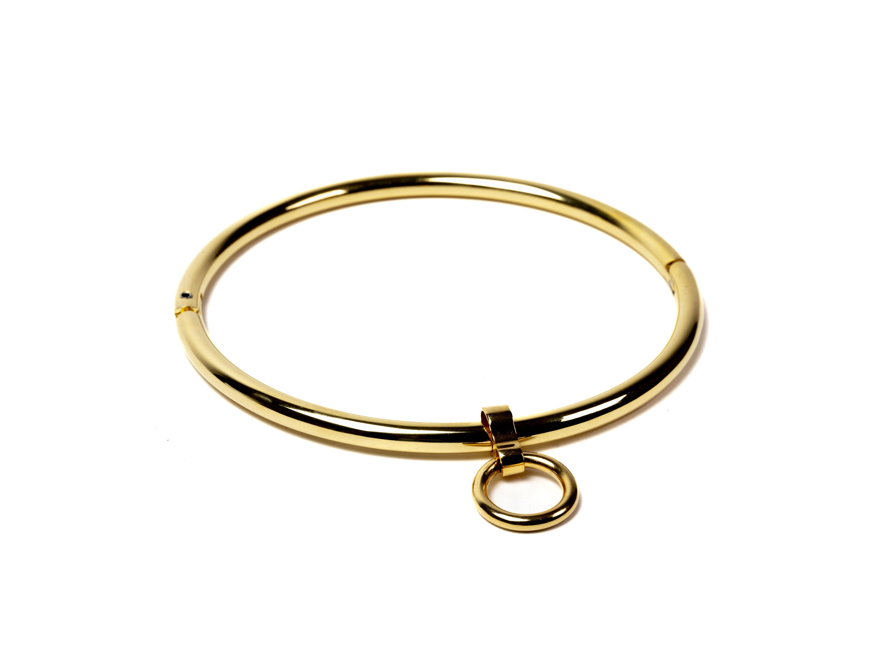 deSade® Oval Day Collar - hidden hex lock, O-ring (8mm thick, gold)
