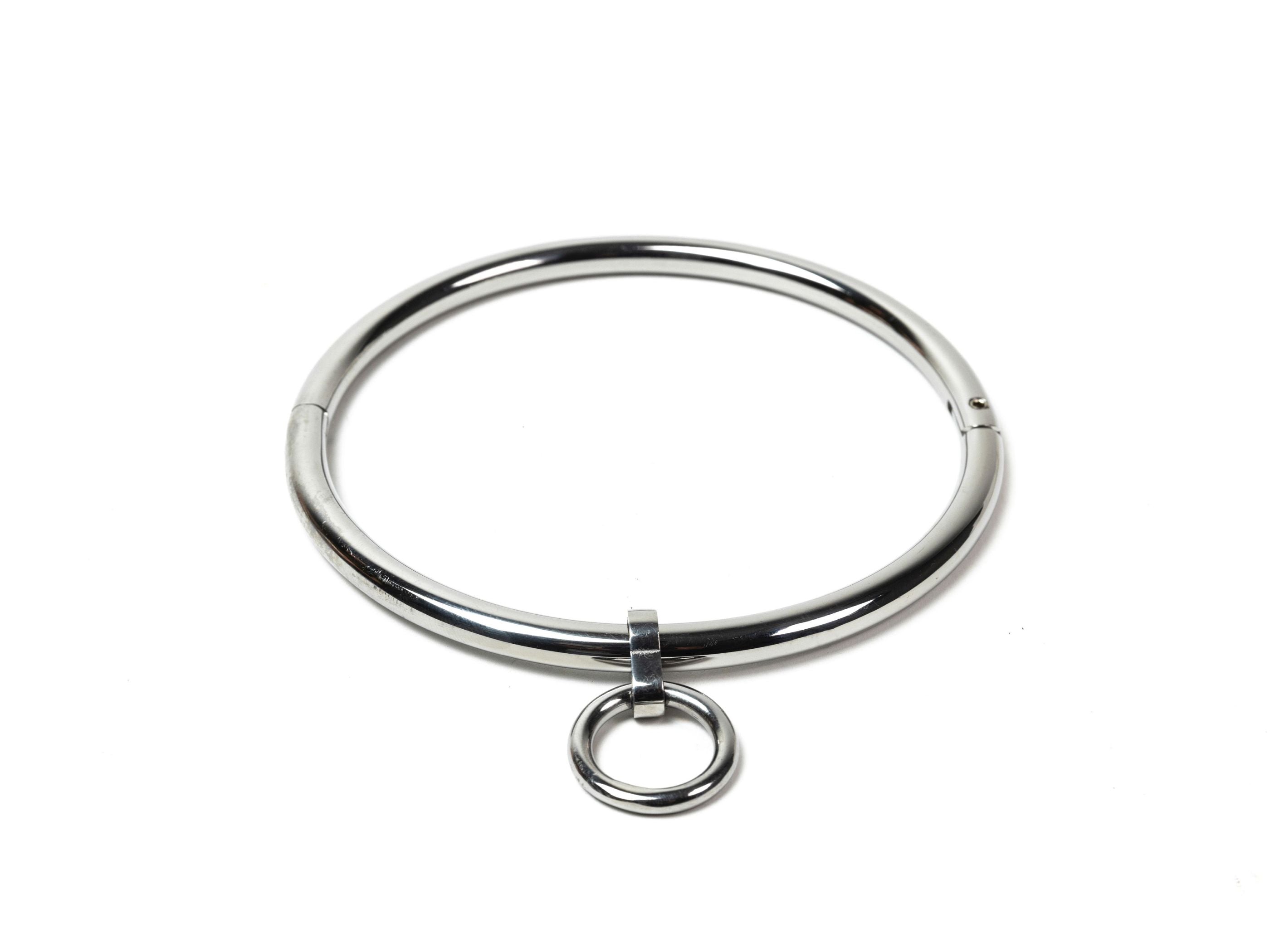 deSade® Oval Day Collar - hidden hex lock, O-ring (8mm thick, silver)