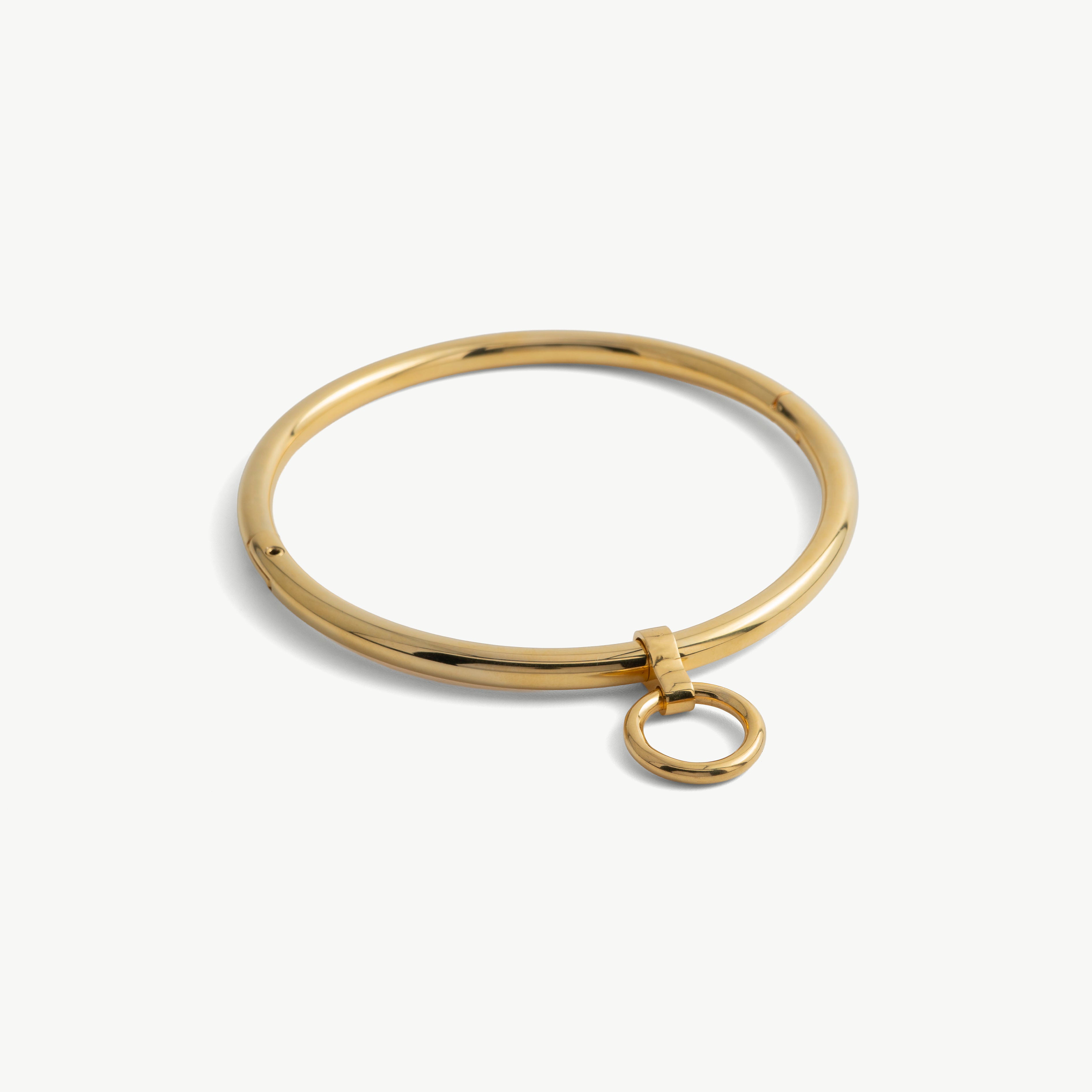 deSade® Round Day Collar - hidden hex lock, O-ring (8mm thick, gold)