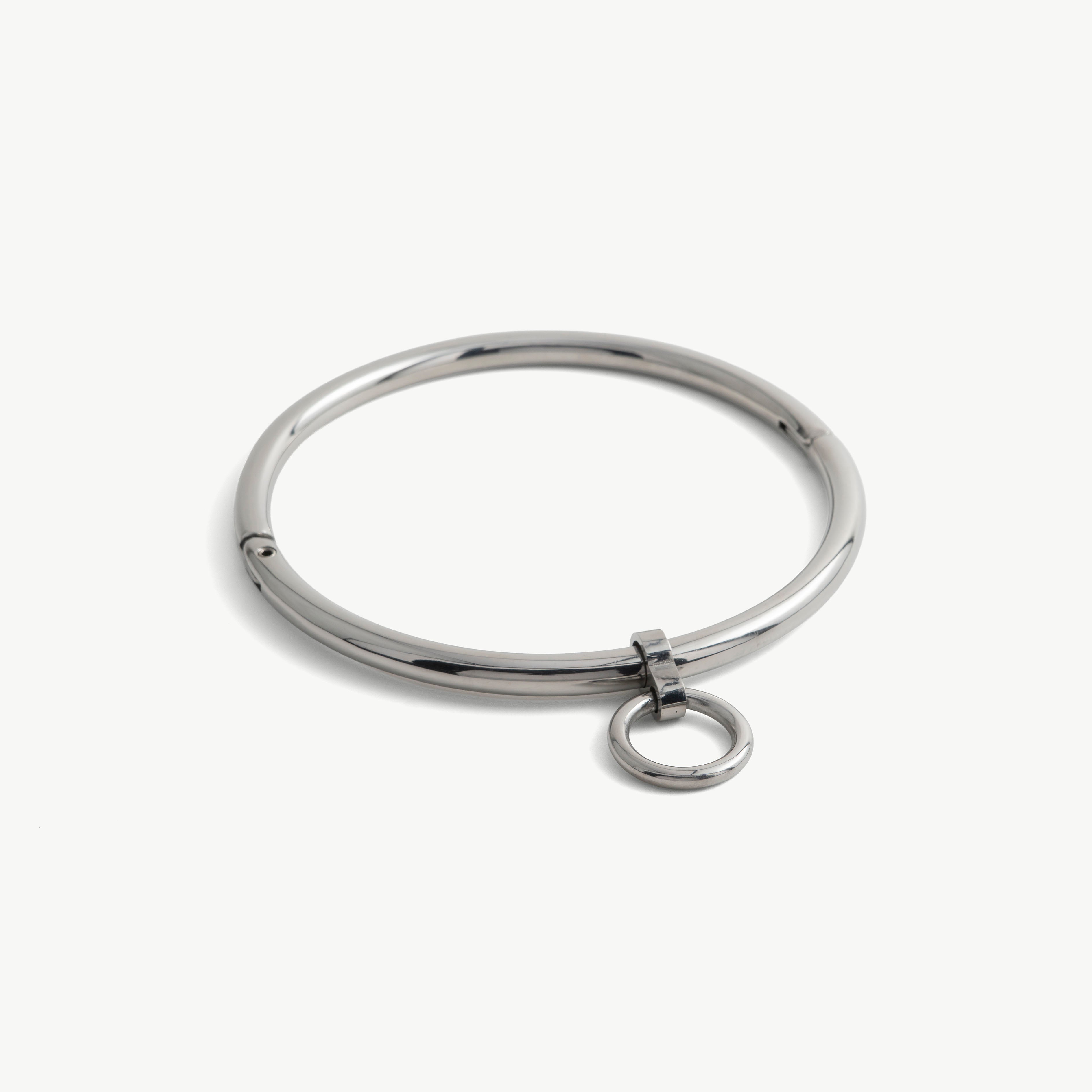 deSade® Round Day Collar - hidden hex lock, O-ring (8mm thick, silver)