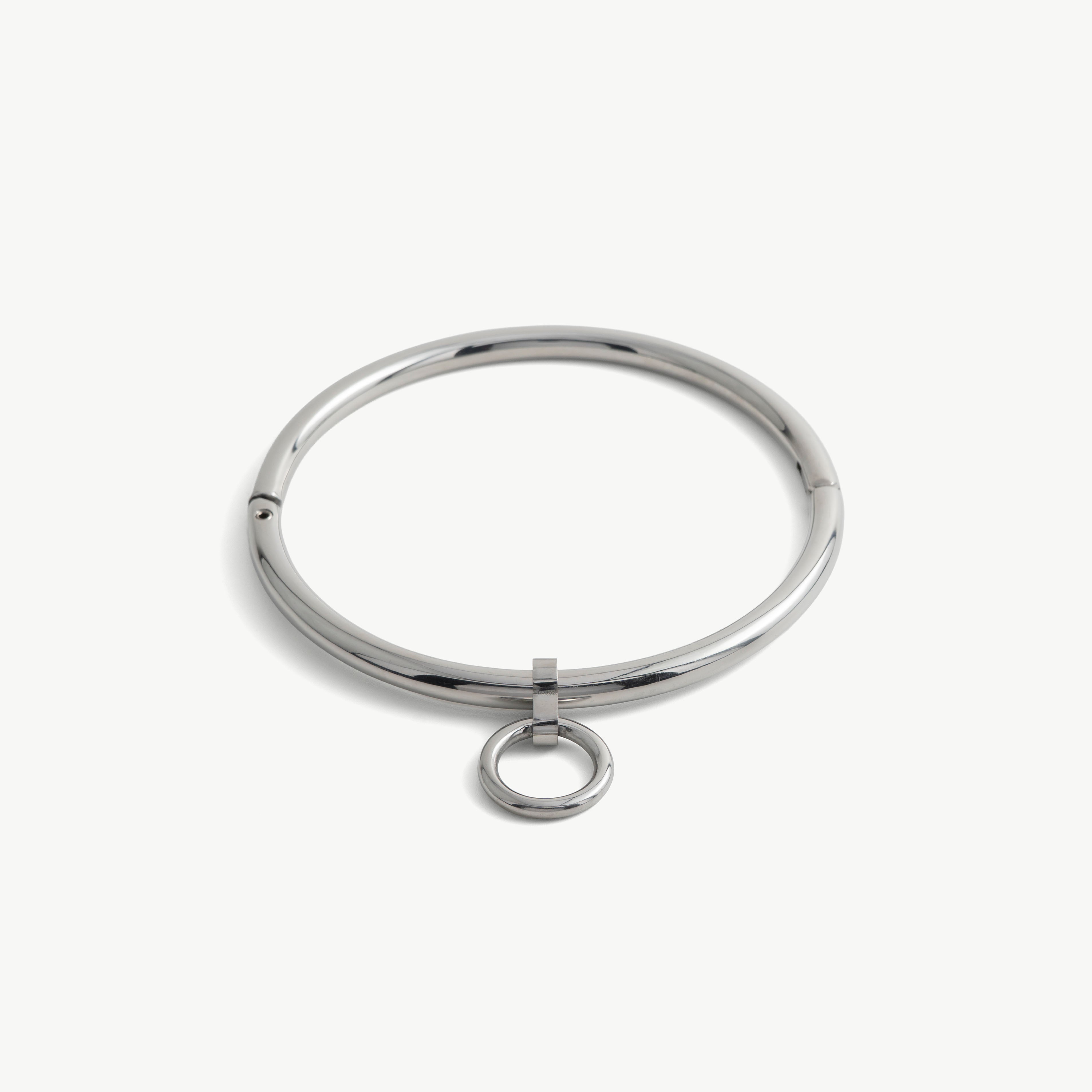 deSade® Round Day Collar - hidden hex lock, O-ring (8mm thick, silver)