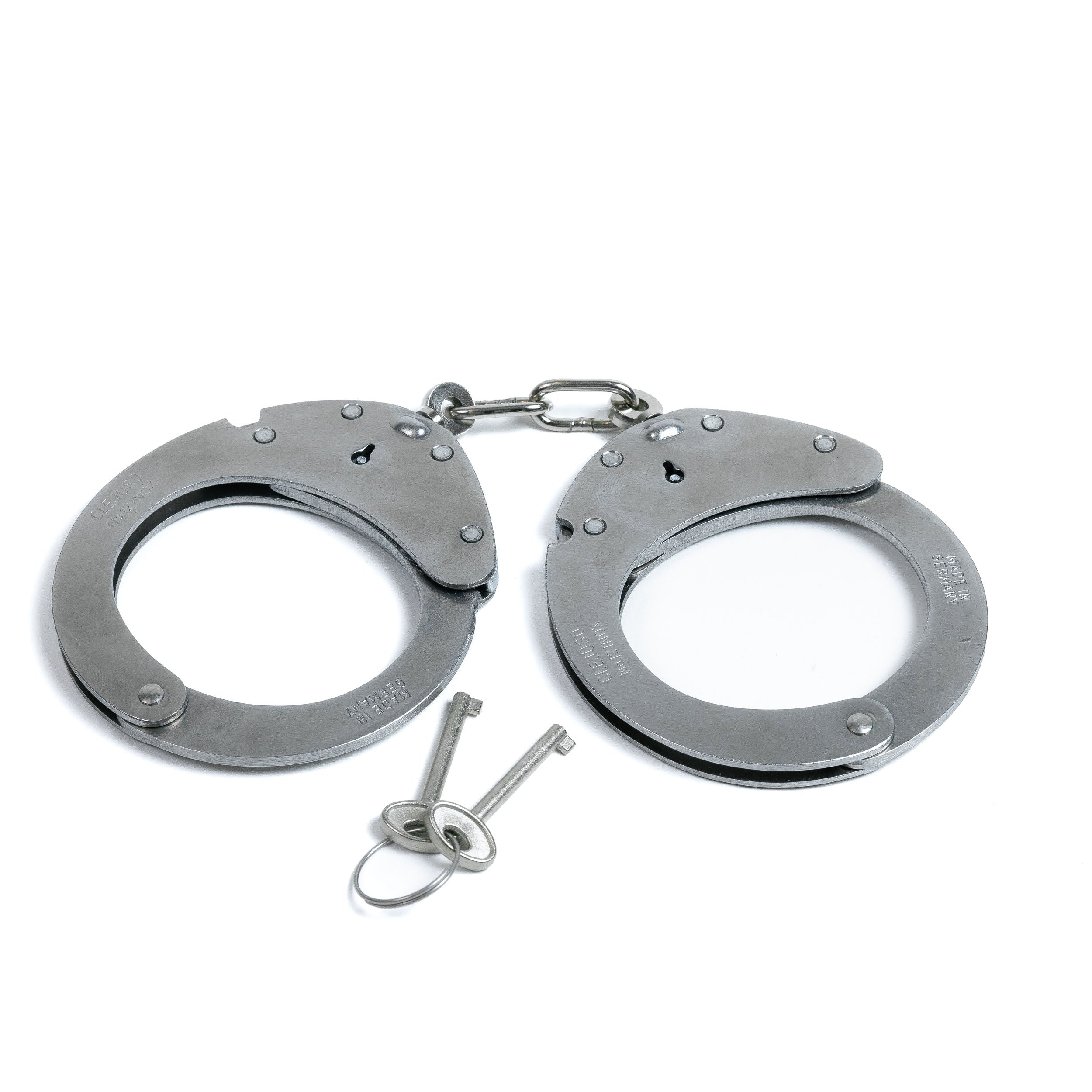 Clejuso No. 12 handcuffs - stainless steel, with chain