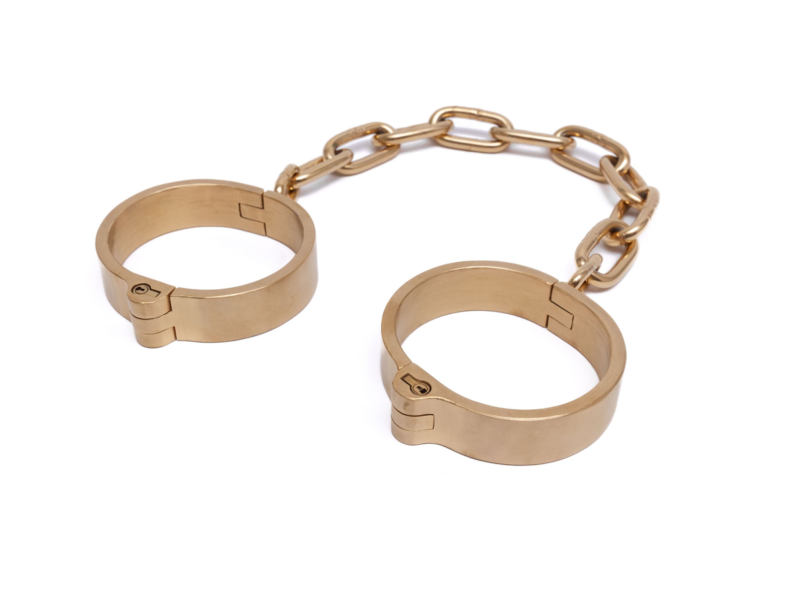 Flat Legcuffs - stainless steel, push-in lock (gold)