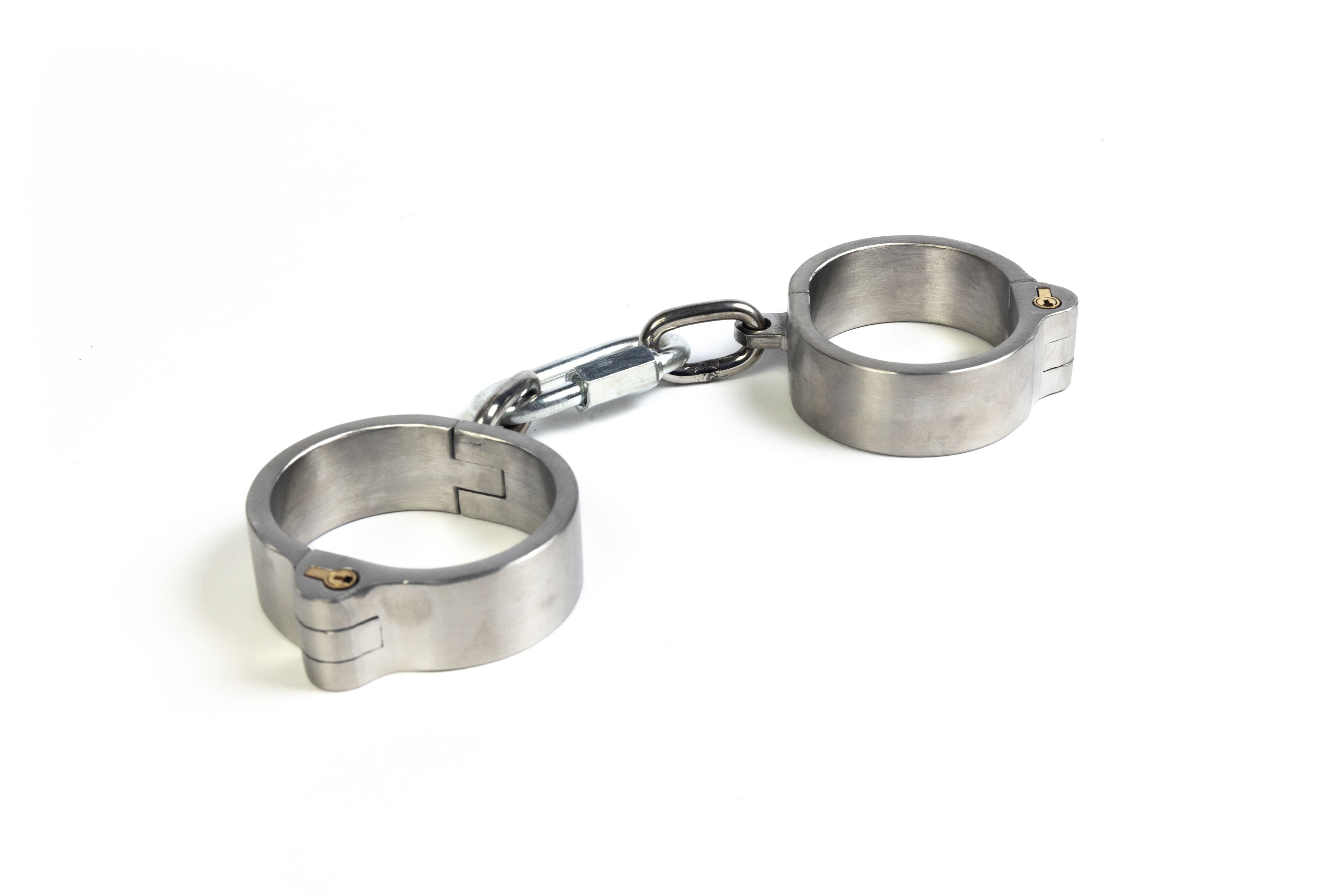 Flat Handcuffs - stainless steel, push-in lock (silver)
