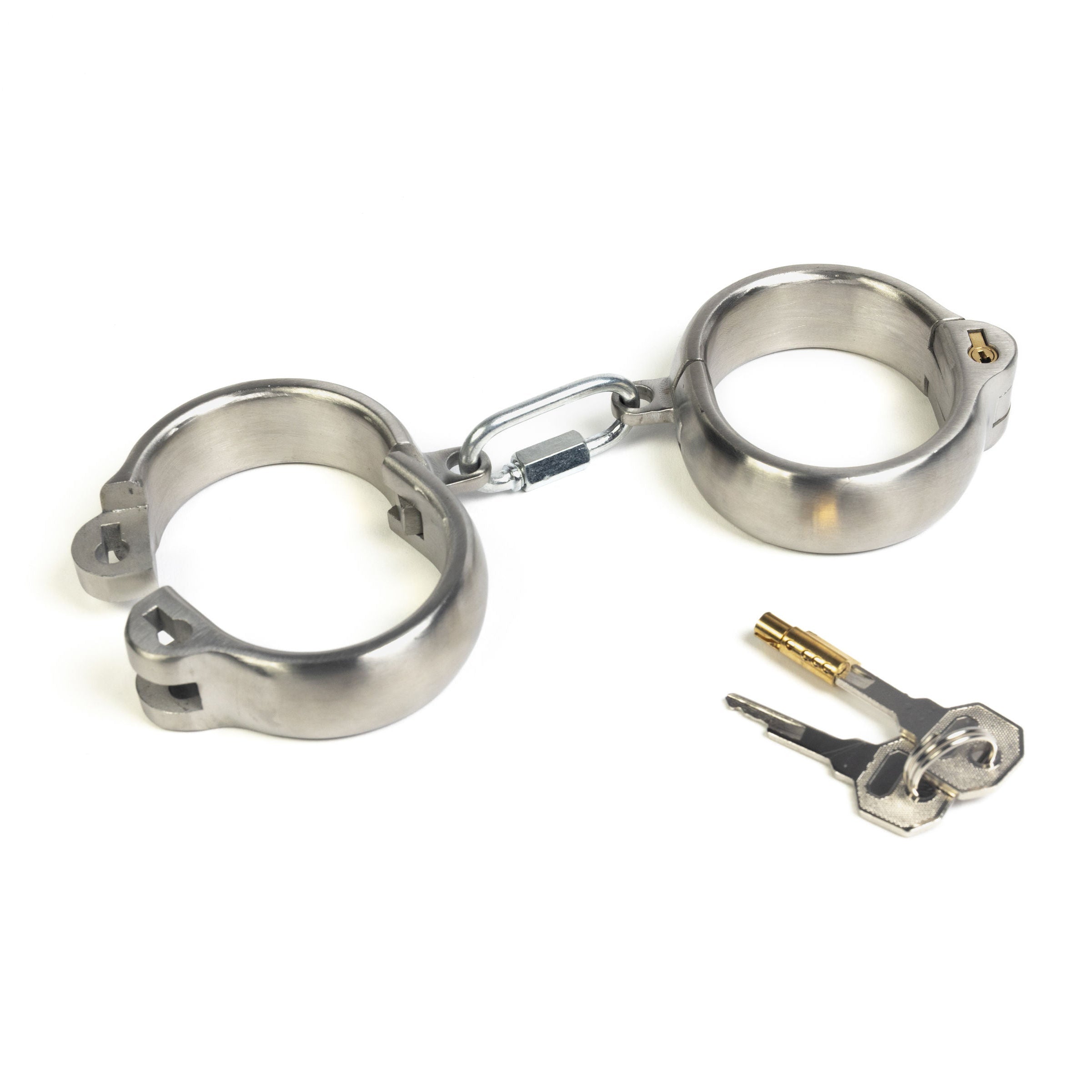 Rounded Handcuffs - stainless steel, push-in lock