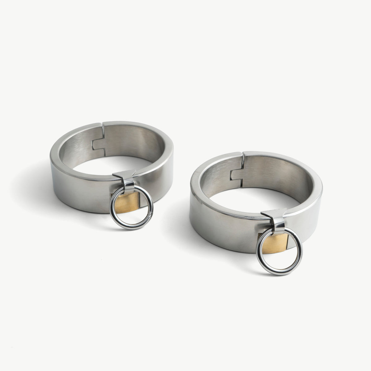Padlock legcuffs - stainless steel, brushed