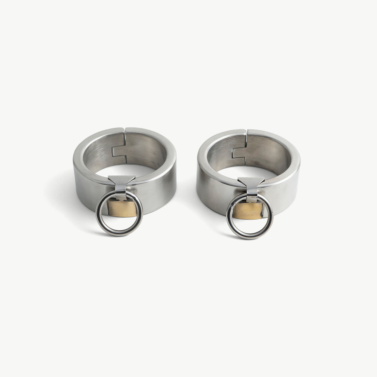 Handcuffs - with padlock, stainless steel