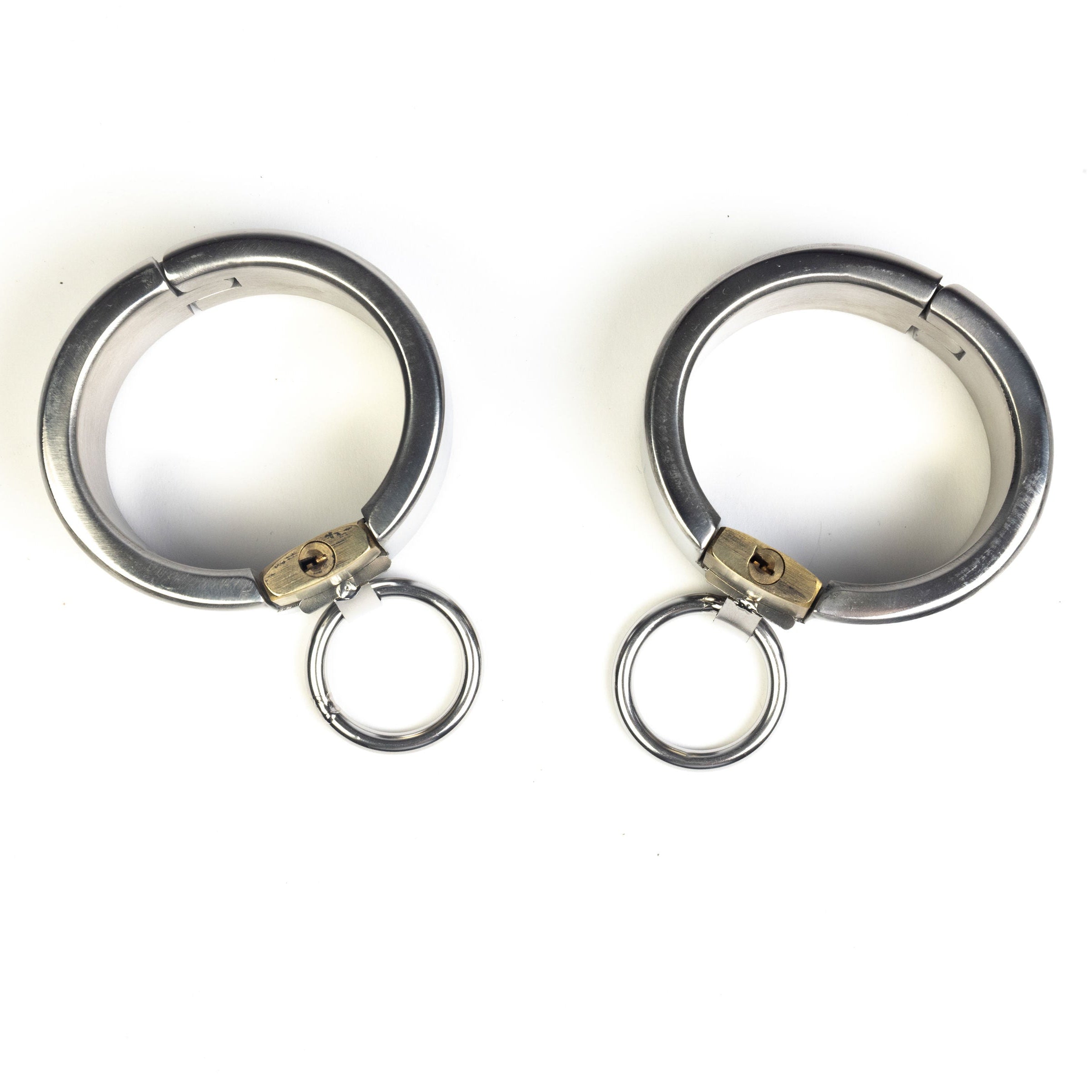 Handcuffs - with padlock, stainless steel