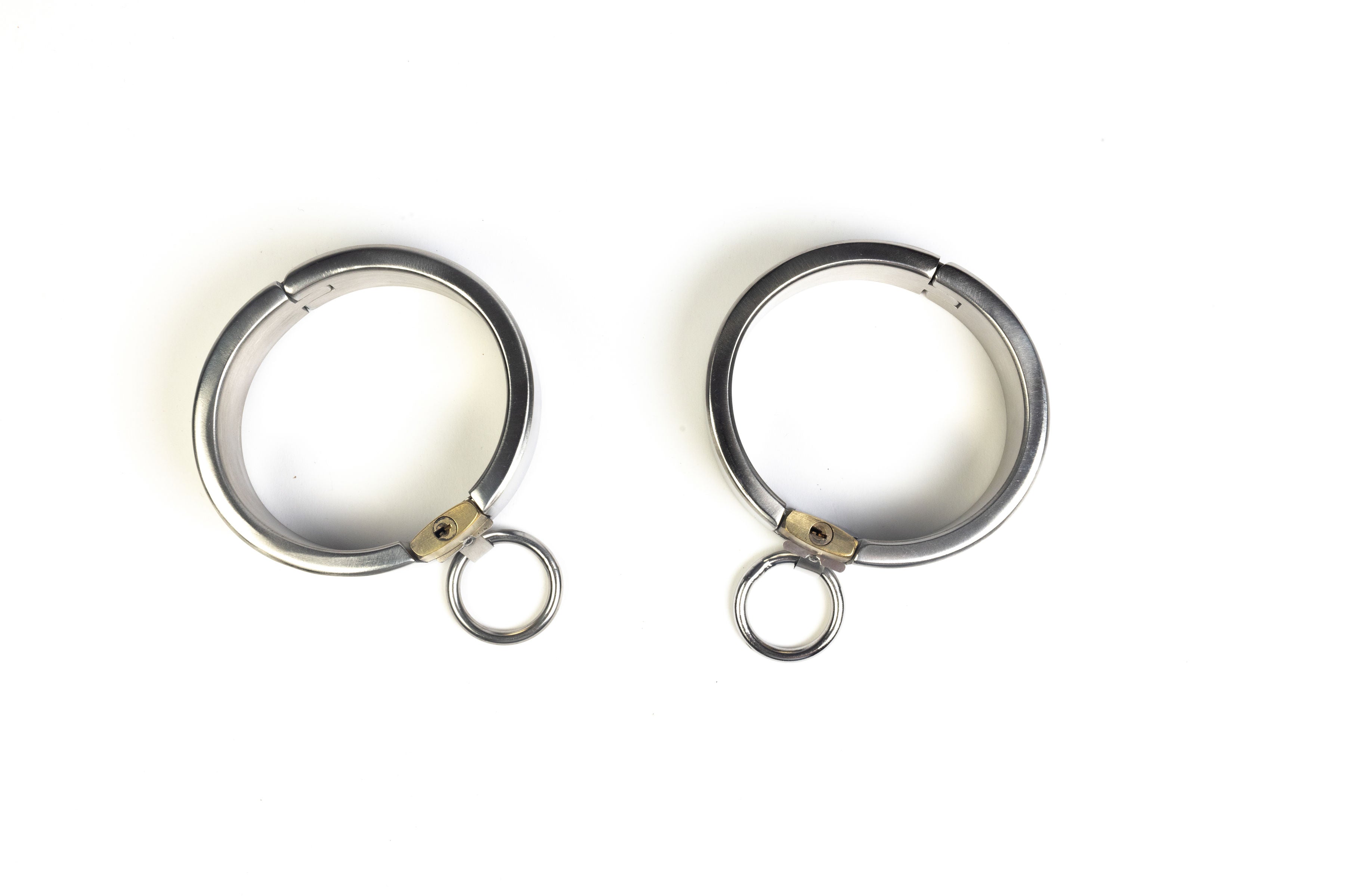 Padlock legcuffs - stainless steel, brushed