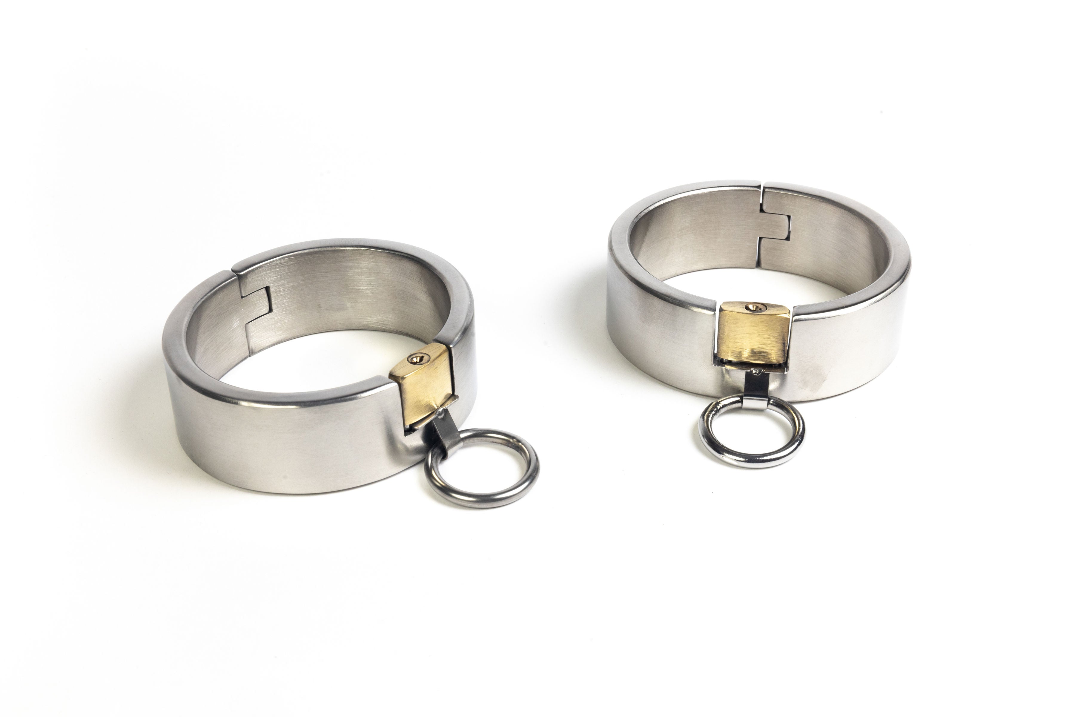 Padlock legcuffs - stainless steel, brushed