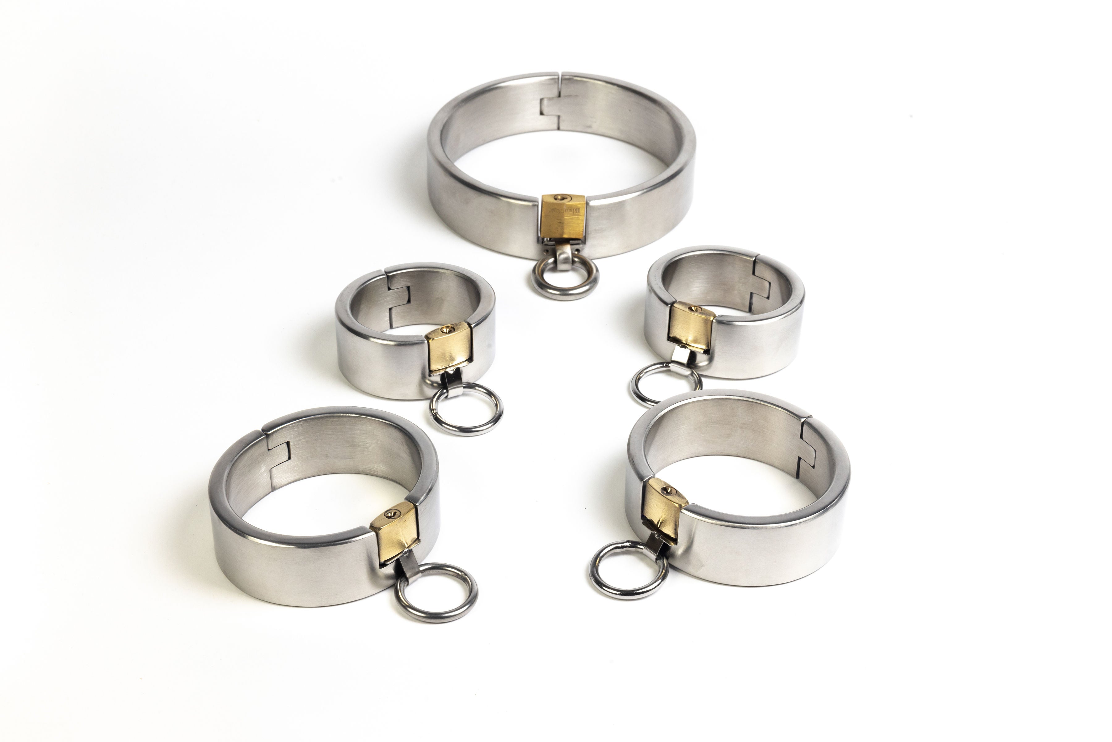 Padlock restraints set - stainless steel, brushed