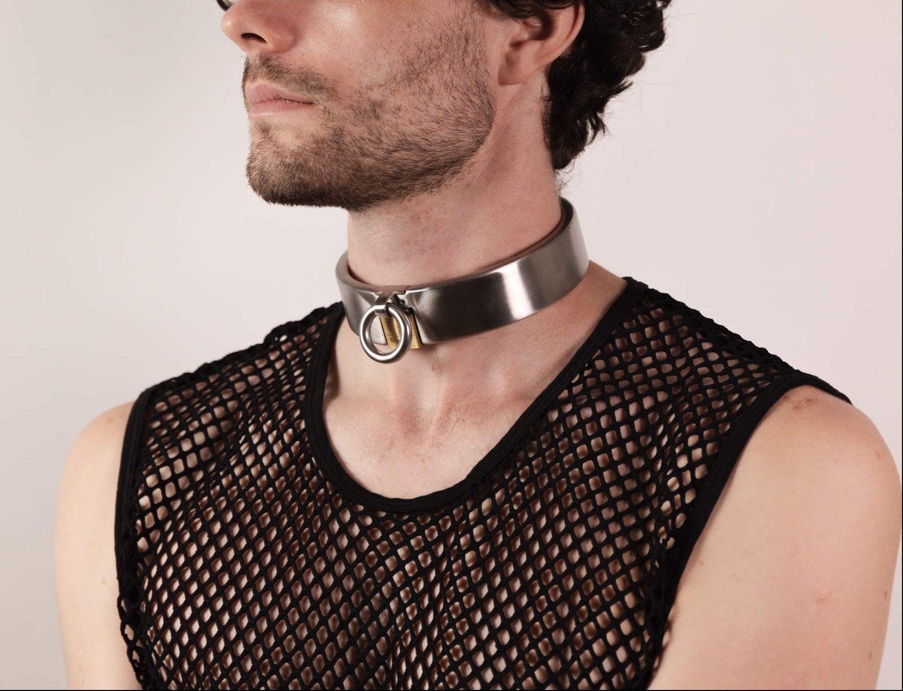 Padlock collar - stainless steel, brushed