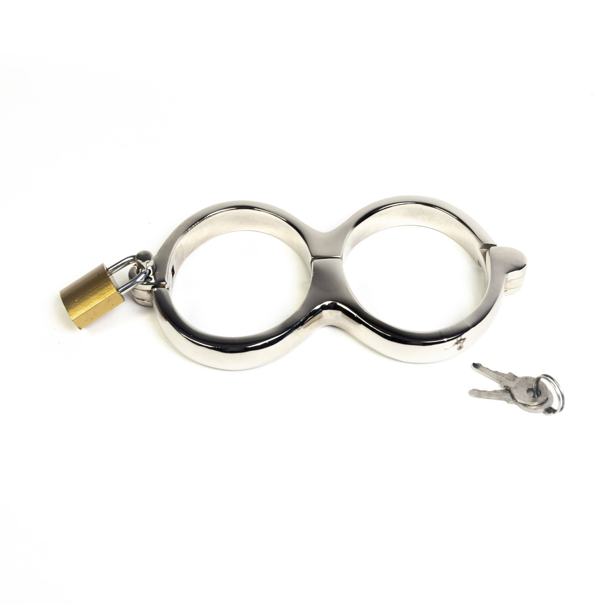 Rigid Handcuffs - Folding Steel with Padlock | Age of Bondage