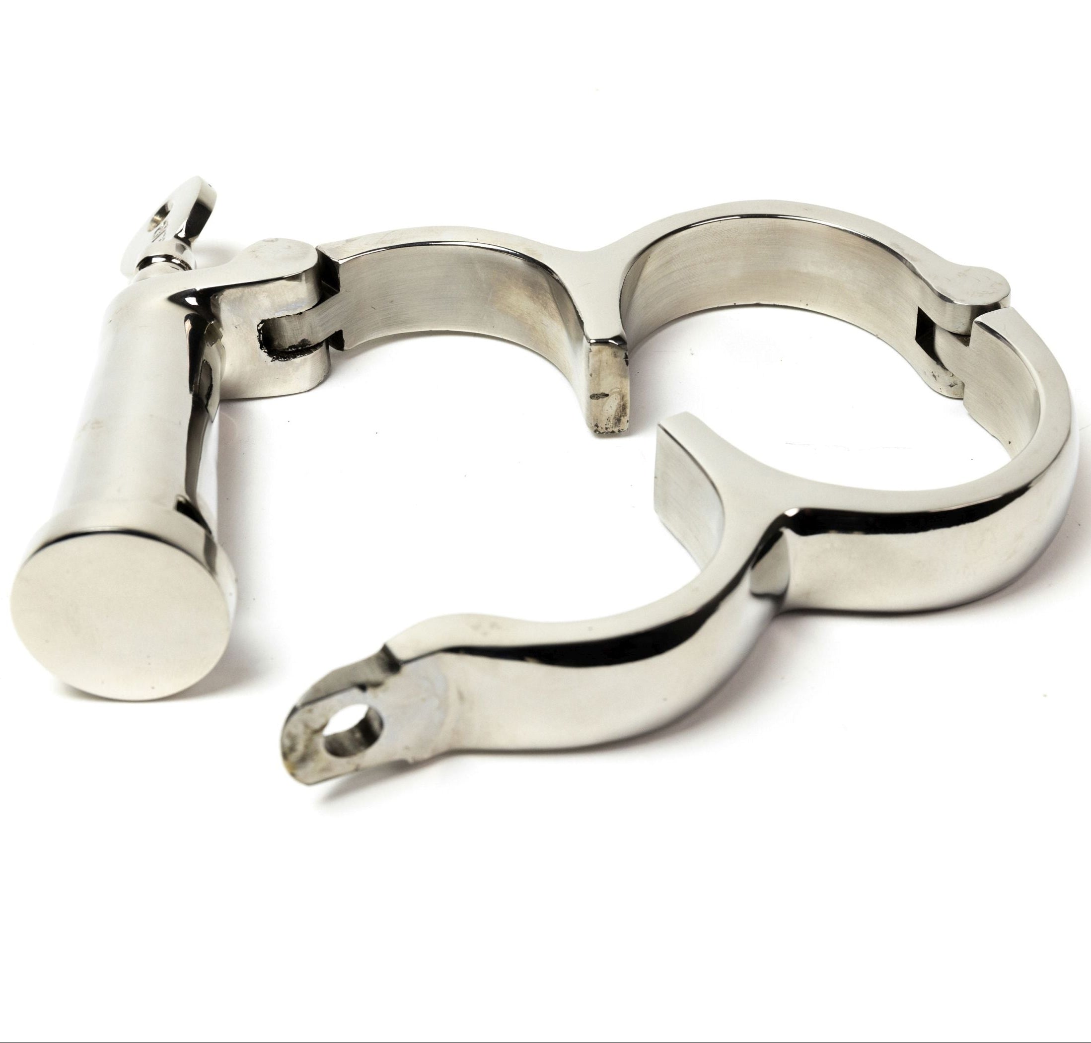 Massive Darby-style legcuffs with barrel lock, product view