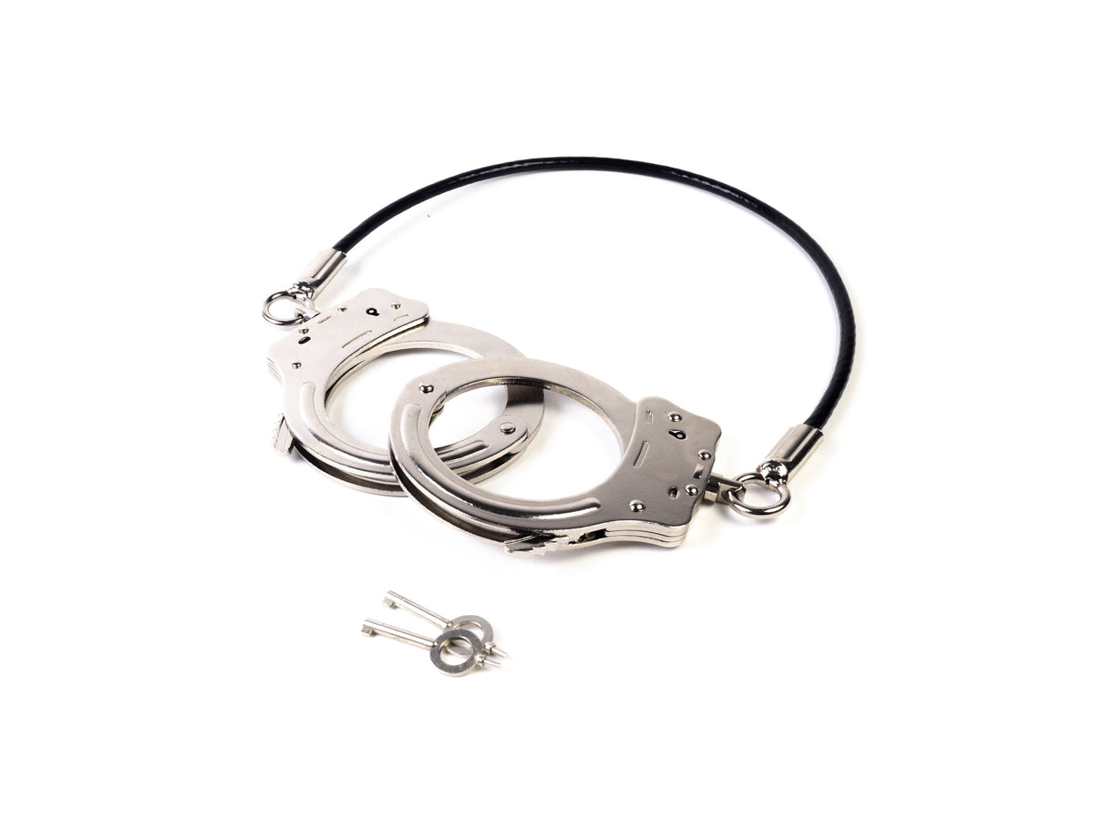 Classic Legcuffs with Cable - Steel Ankle Restraints | Age of Bondage