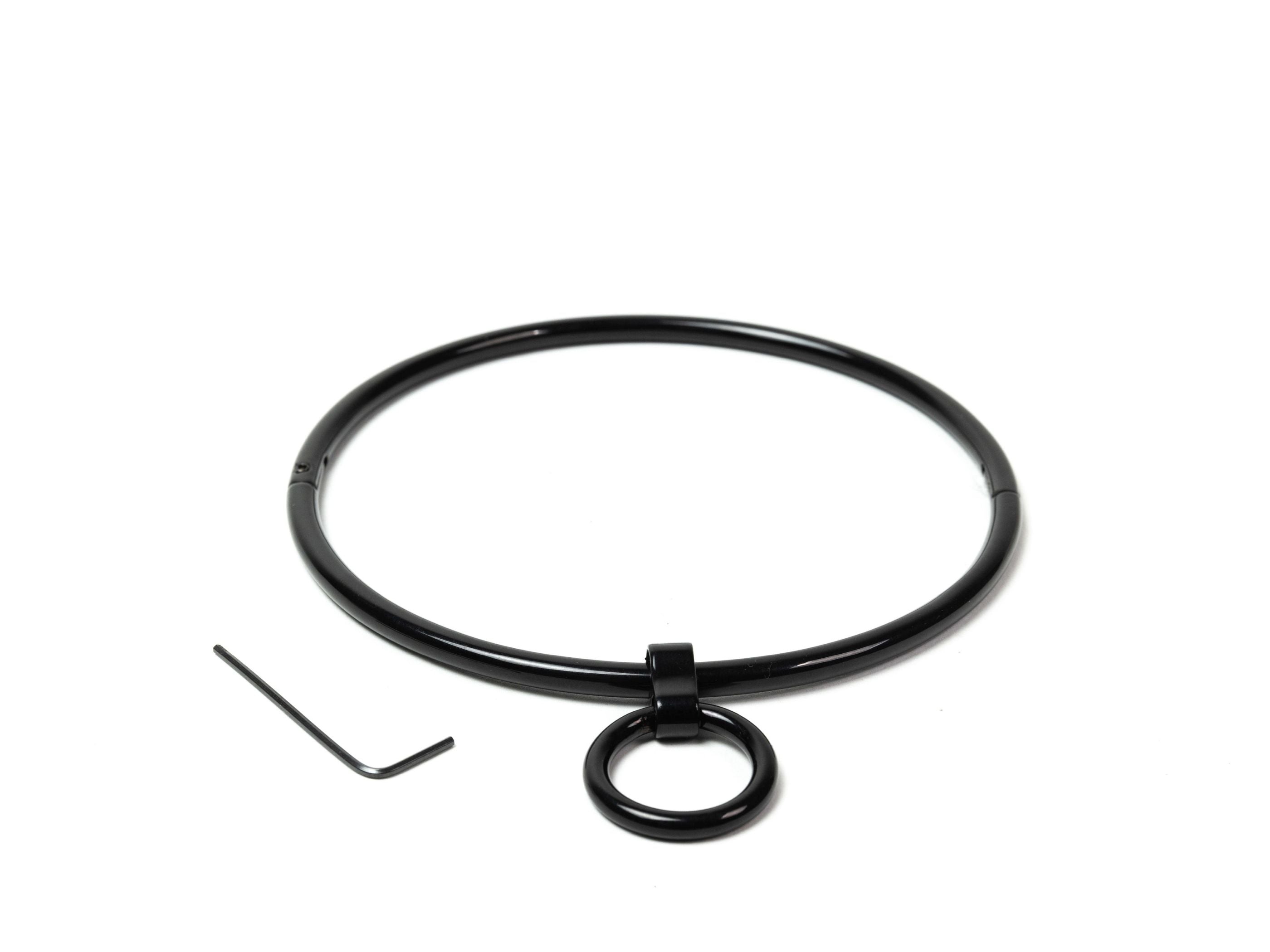 deSade® Oval Day Collar - hidden hex lock, O-ring (6mm thick, black)