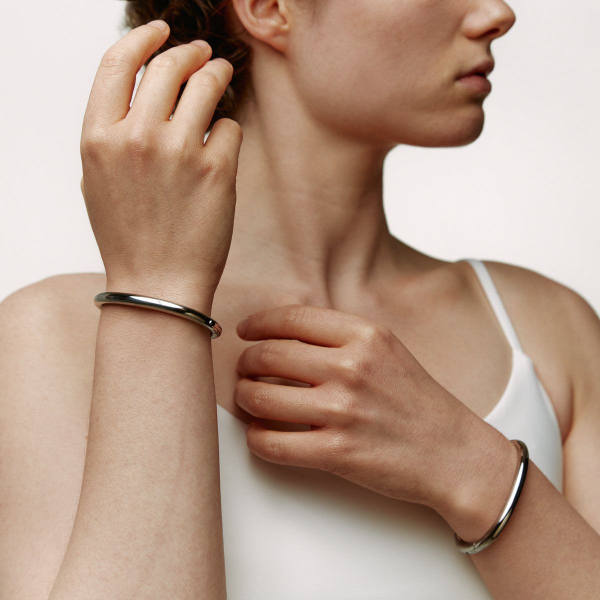 deSade® Wrist Bracelet - hidden hex lock (6mm thick, silver)