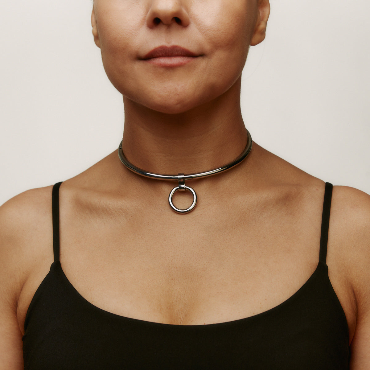 deSade® Round Day Collar - hidden hex lock, O-ring (6mm thick, silver)