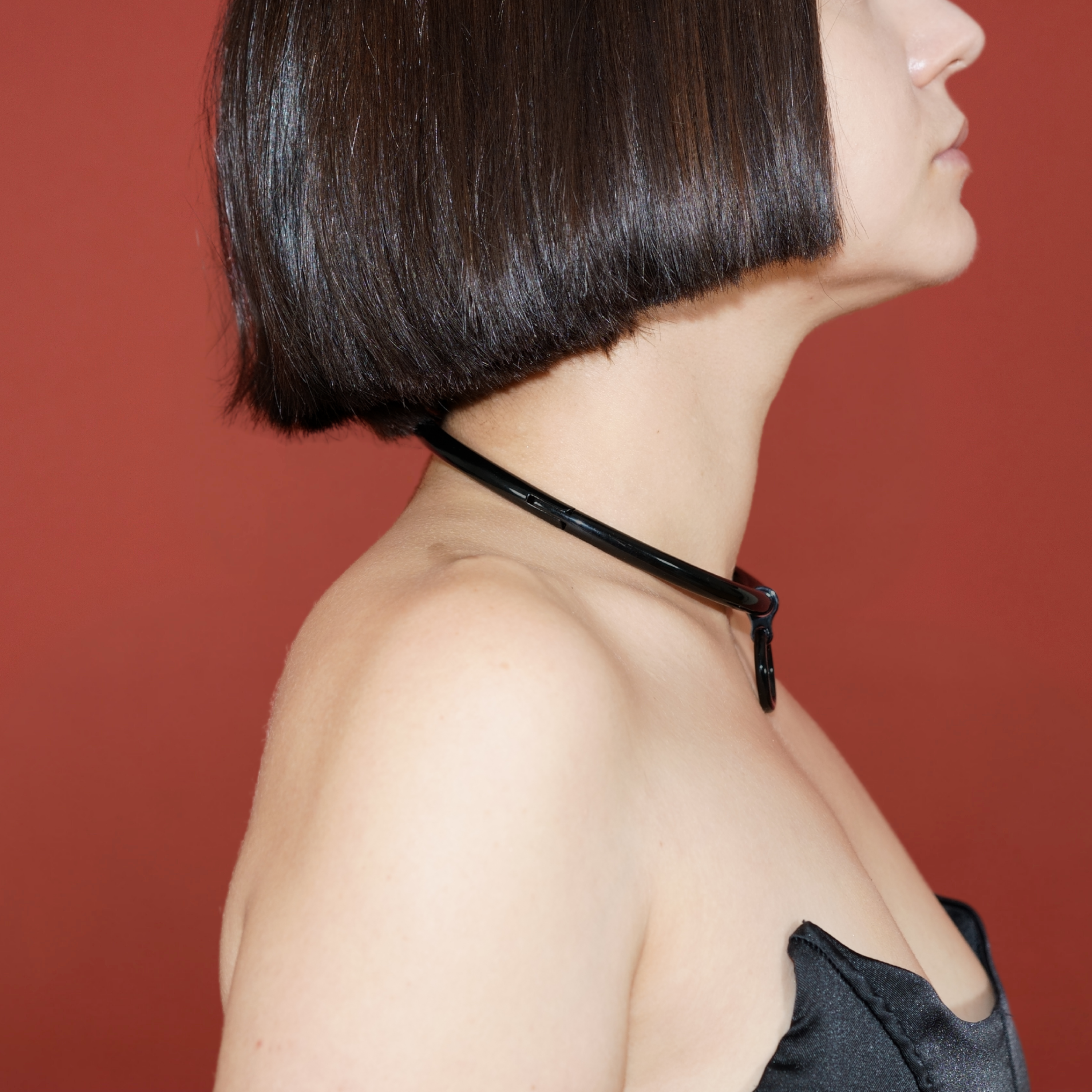 deSade® Round Day Collar - hidden hex lock, O-ring (8mm thick, black)