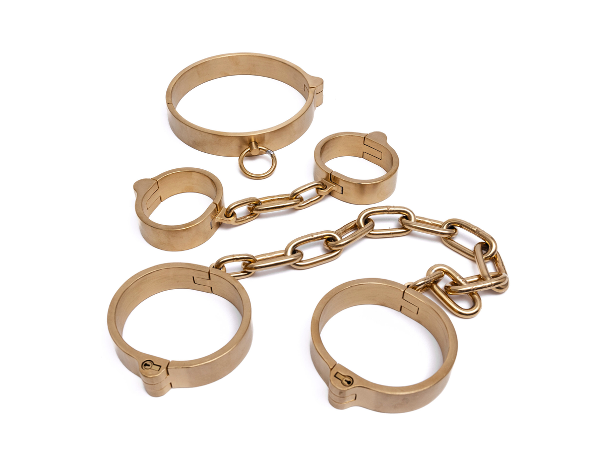 Pushin Lock Push-In Lock Restraint Set Gold - Stainless Steel | Age of Bondage