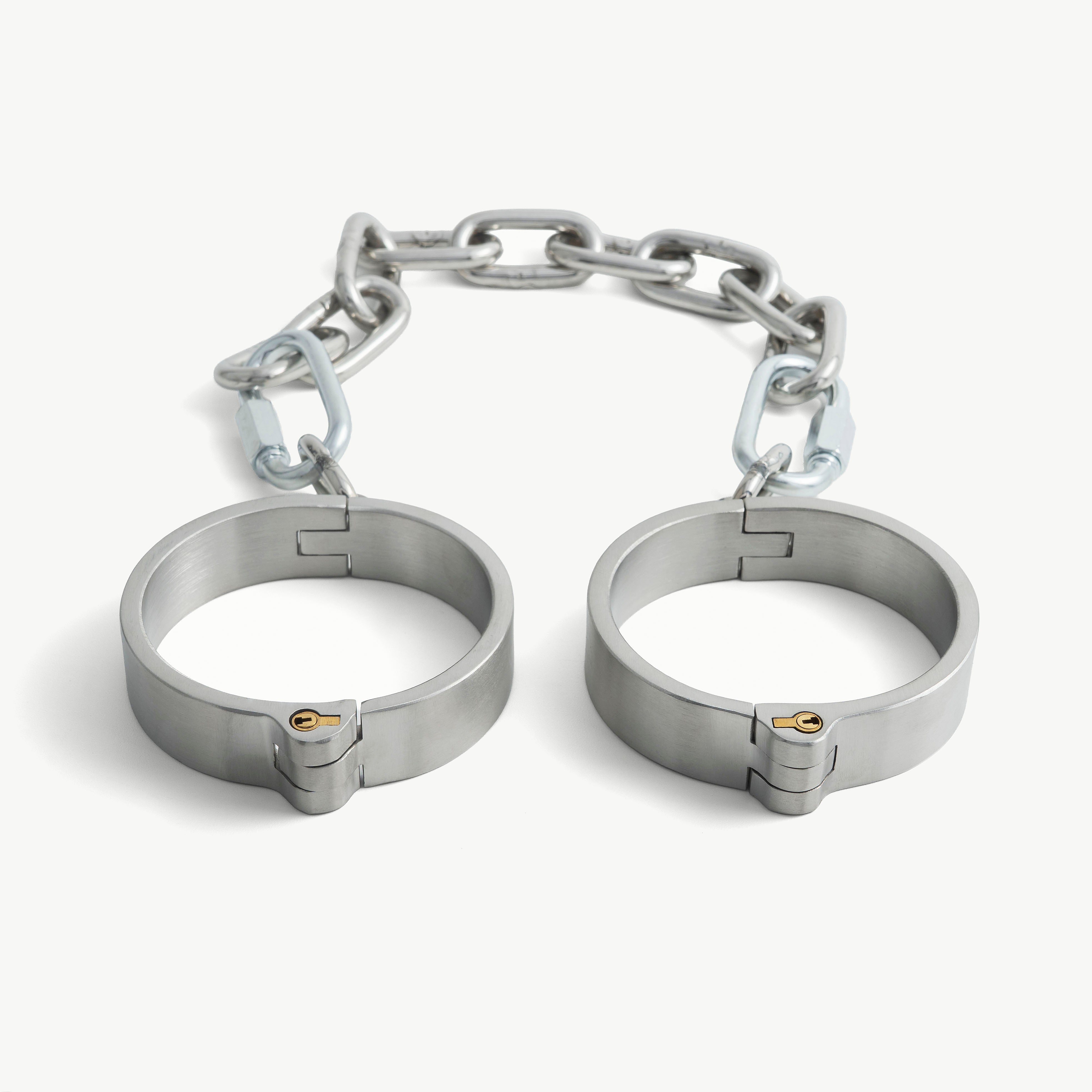 Flat Legcuffs - stainless steel, push-in lock (silver)