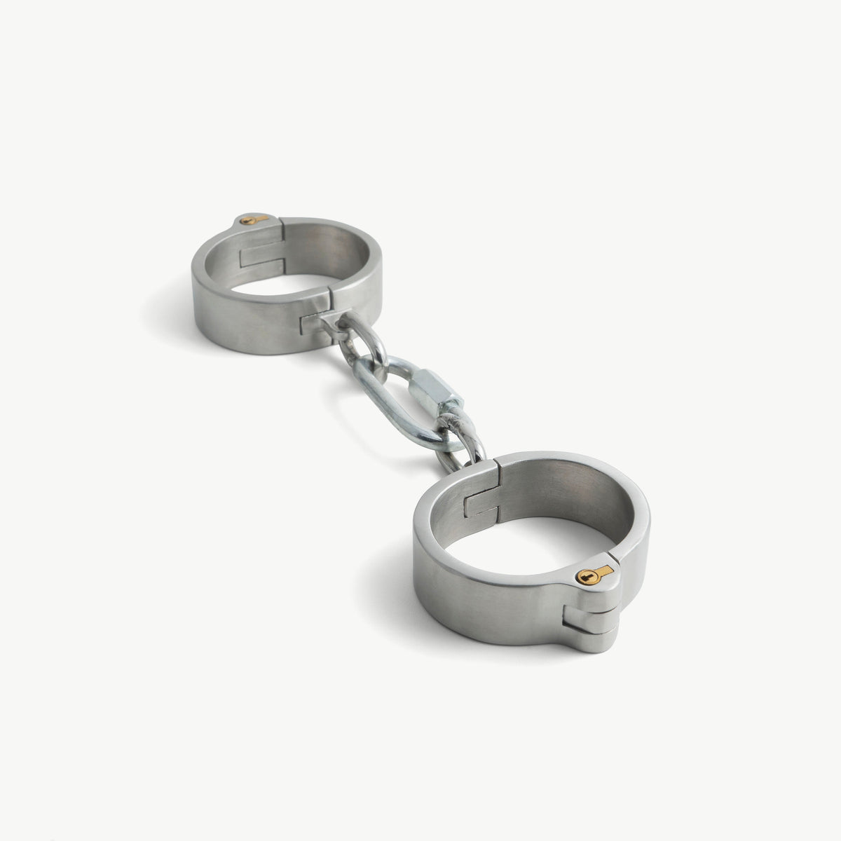 Flat Handcuffs - stainless steel, push-in lock (silver)