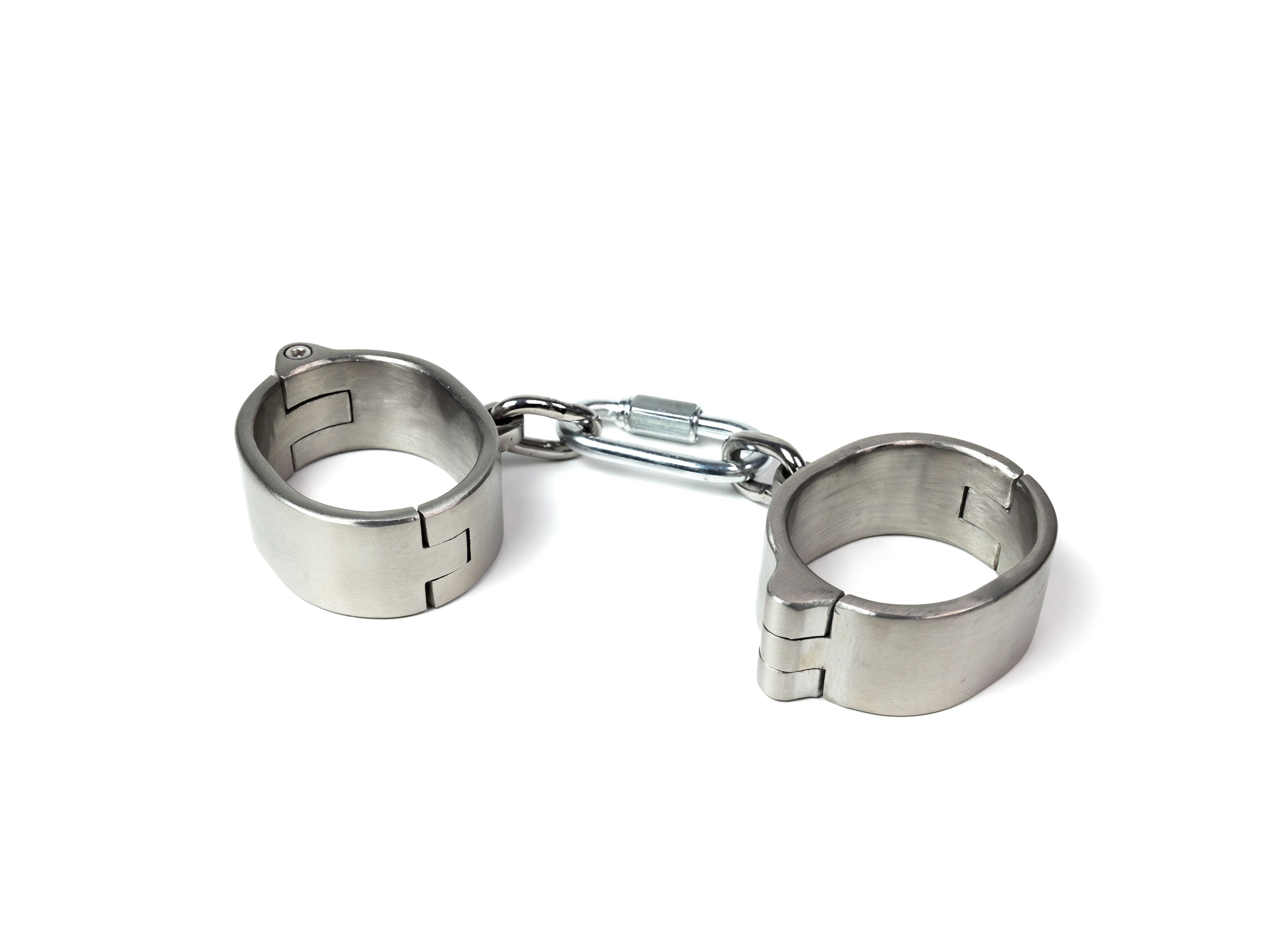 Massive hand and leg restraints set - stainless steel, hex lock