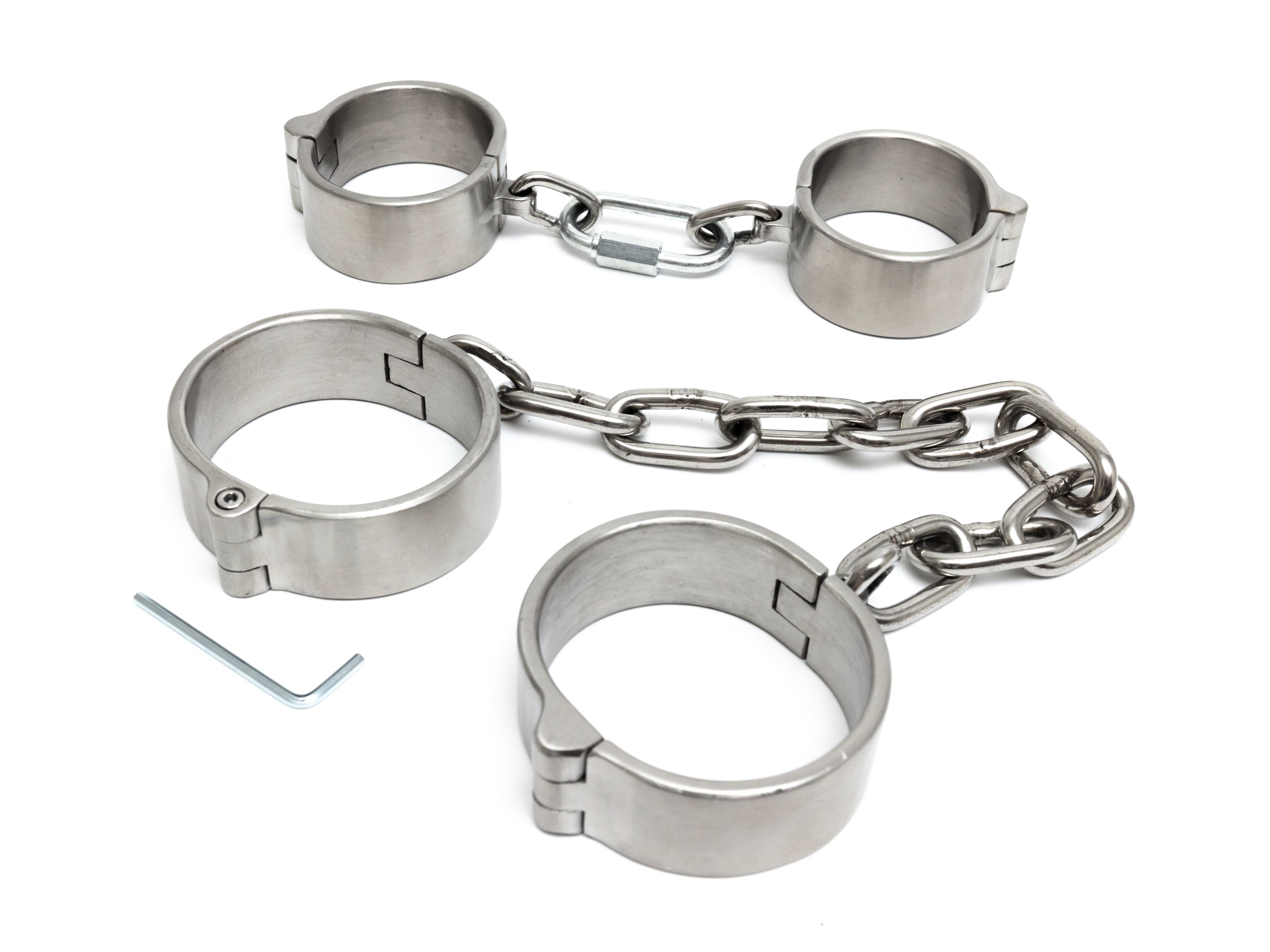 Massive legcuffs - stainless steel, hex lock