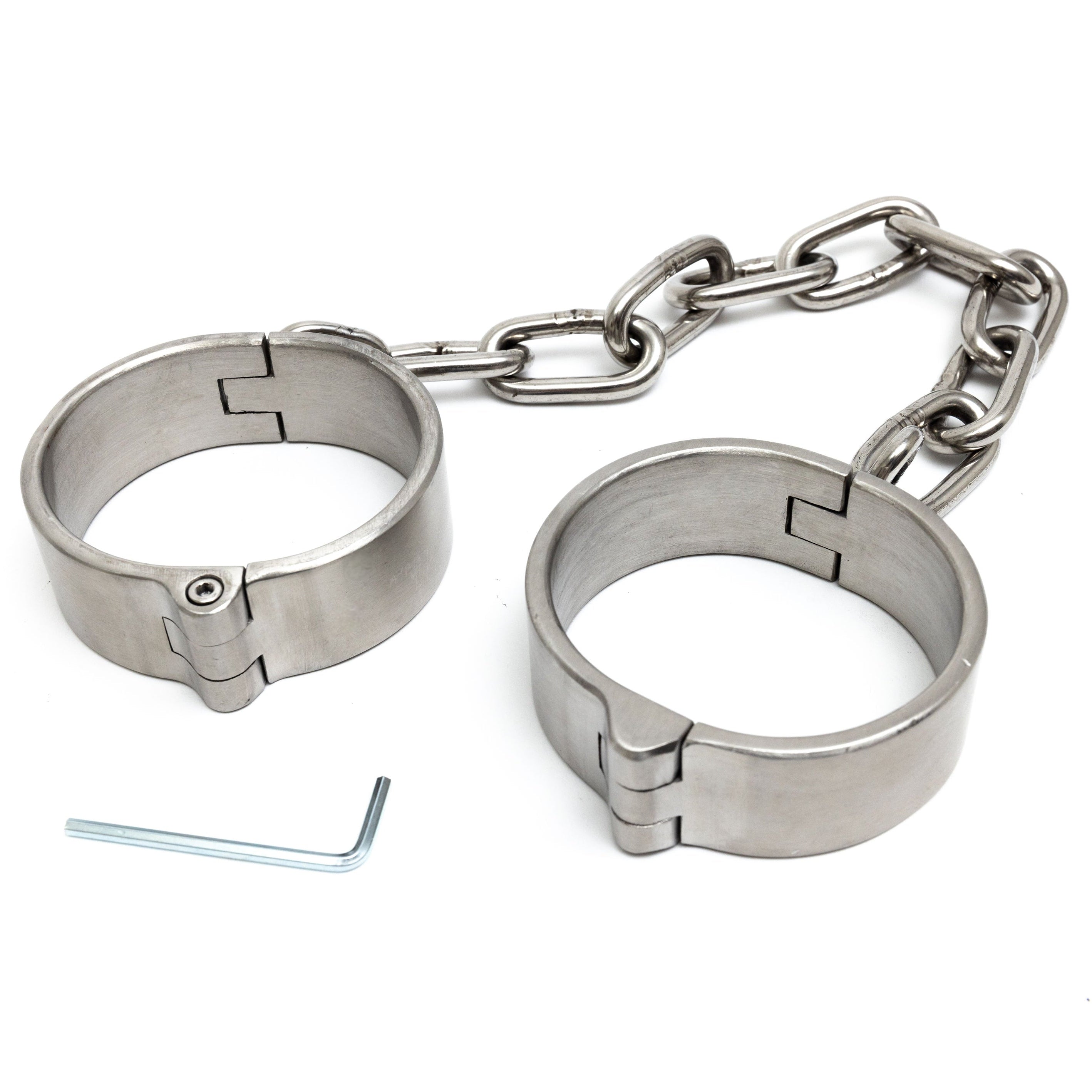 Massive hand and leg restraints set - stainless steel, hex lock