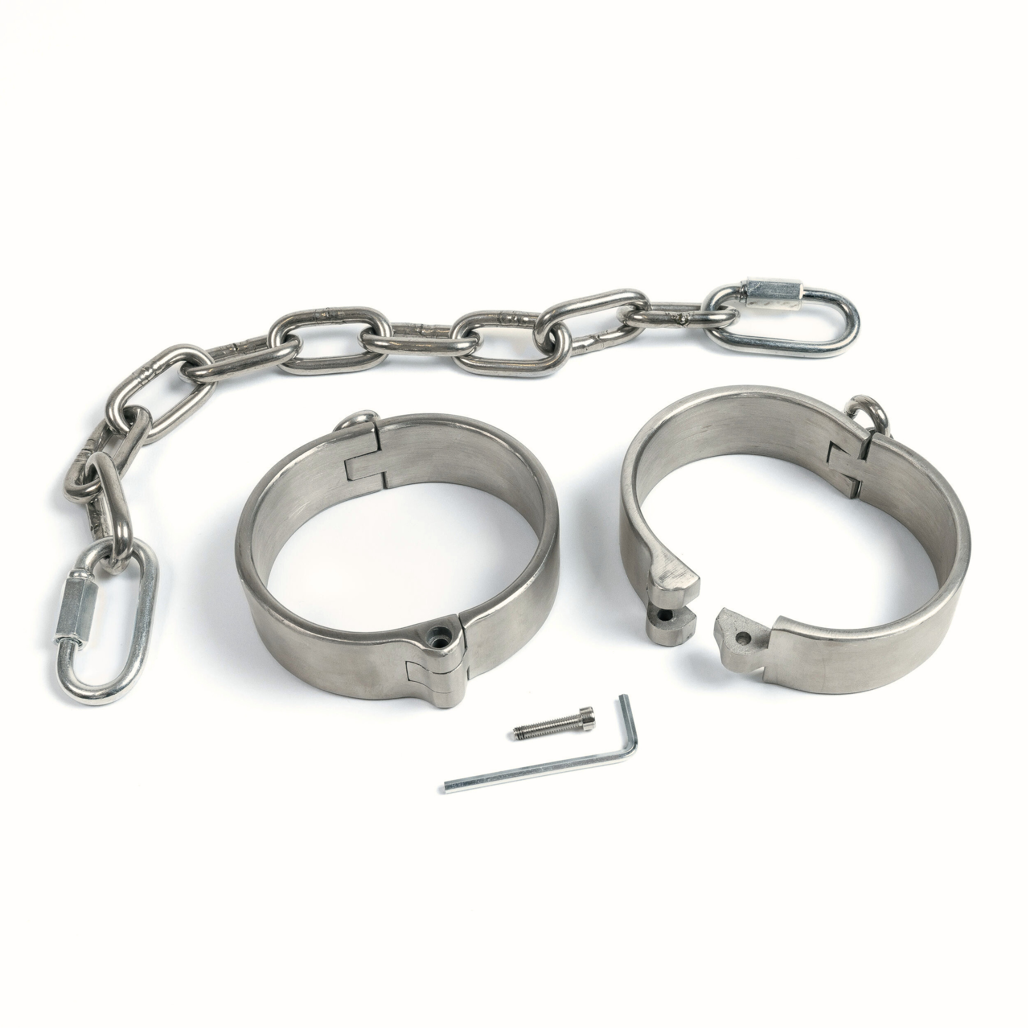 Massive legcuffs - stainless steel, hex lock