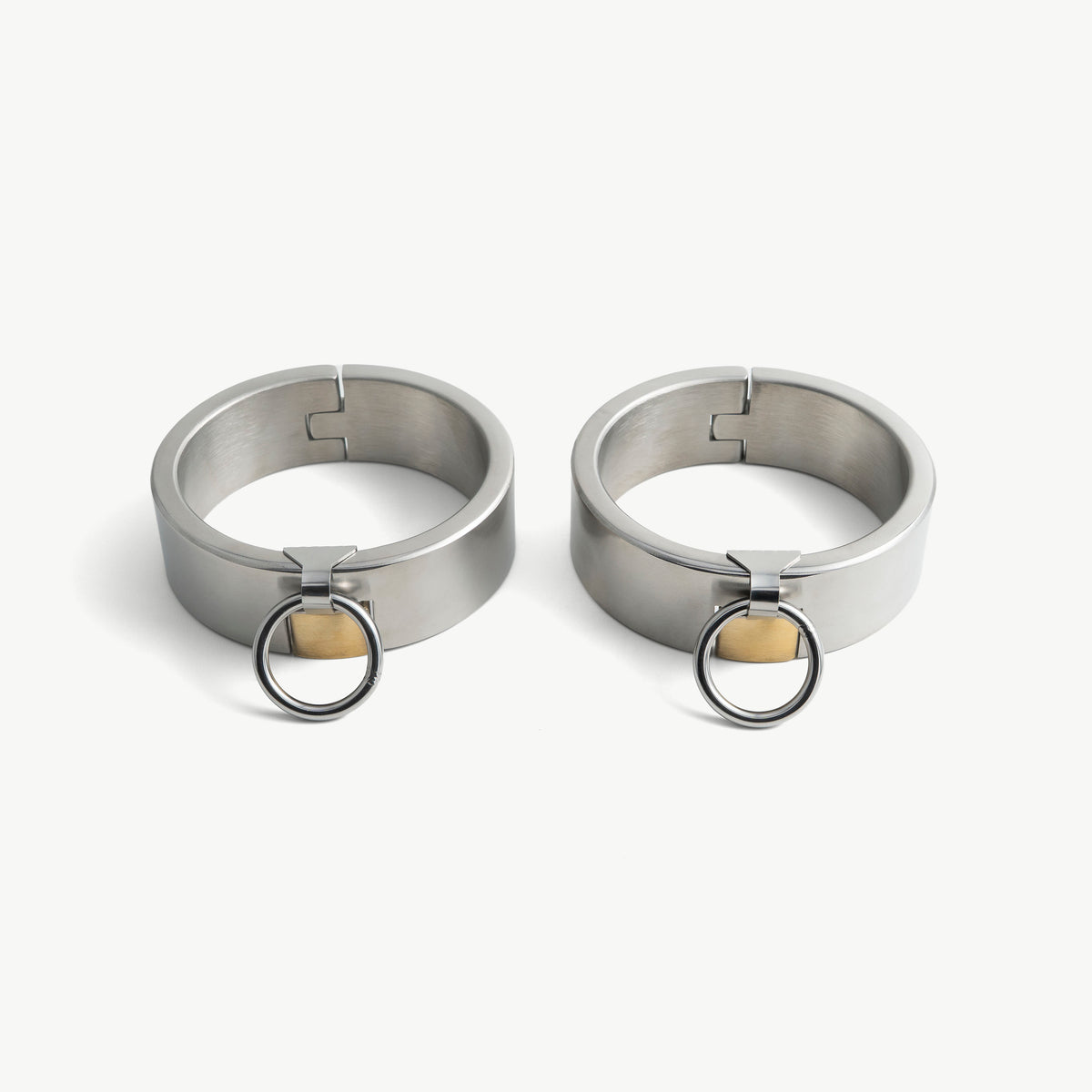 Padlock legcuffs - stainless steel, brushed
