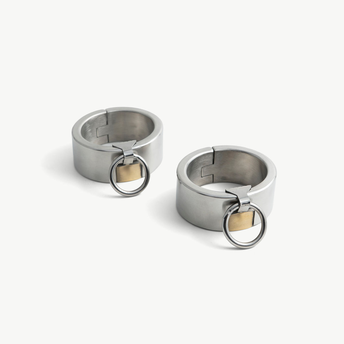 Handcuffs - with padlock, stainless steel