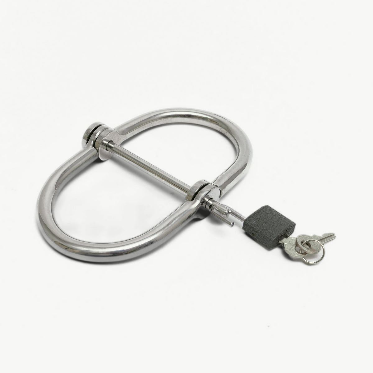 Foldable chrome handcuffs with padlock and keys