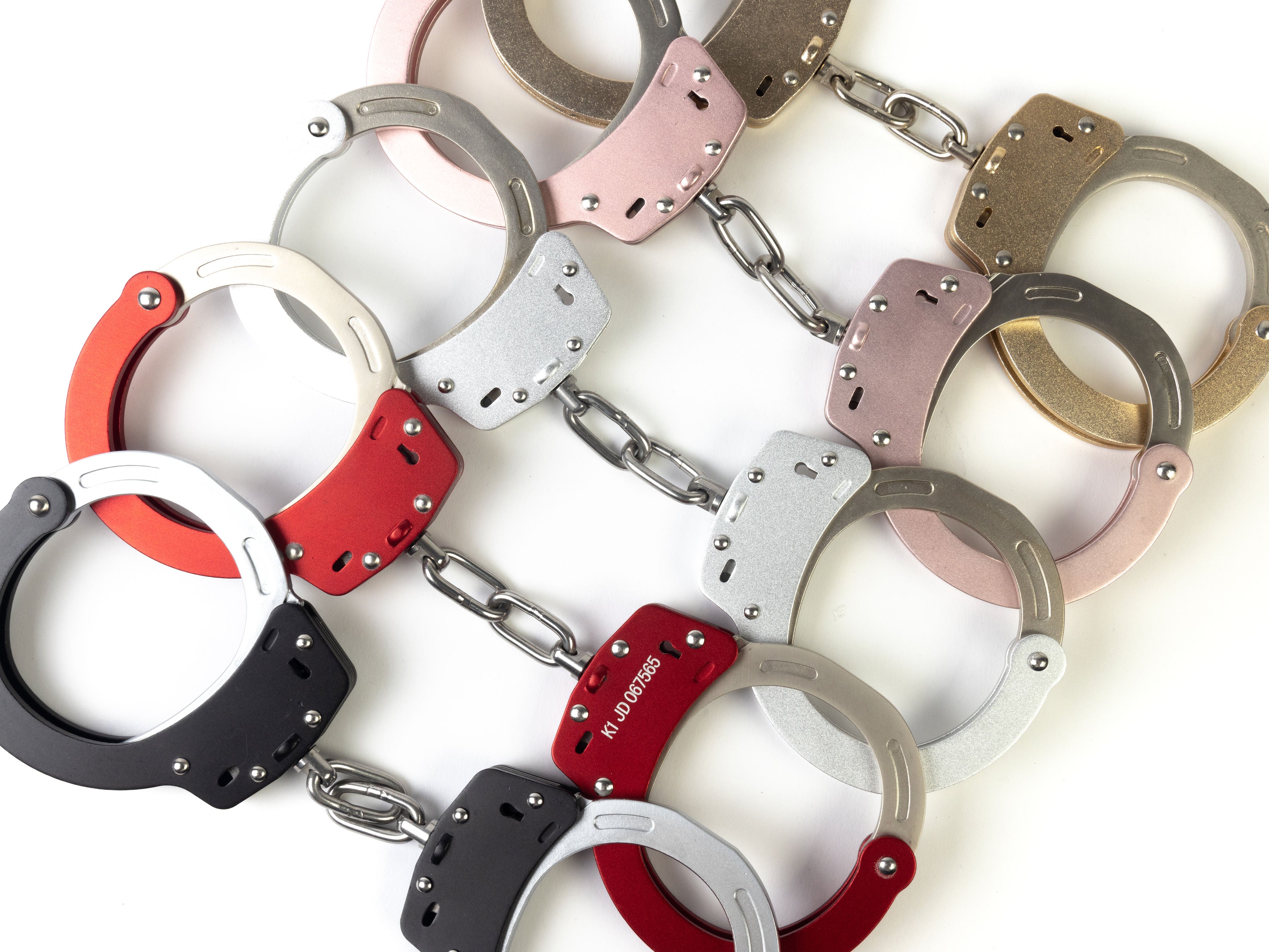 Light weight handcuffs - aluminium alloy, 2-sided hole (different colors)
