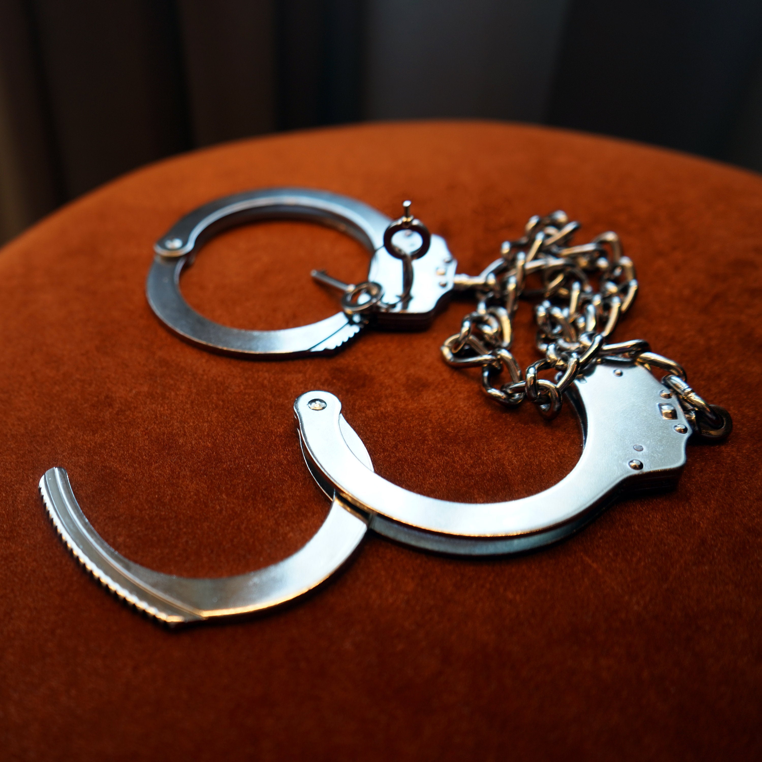 Police Steel Ankle Cuffs with Chain